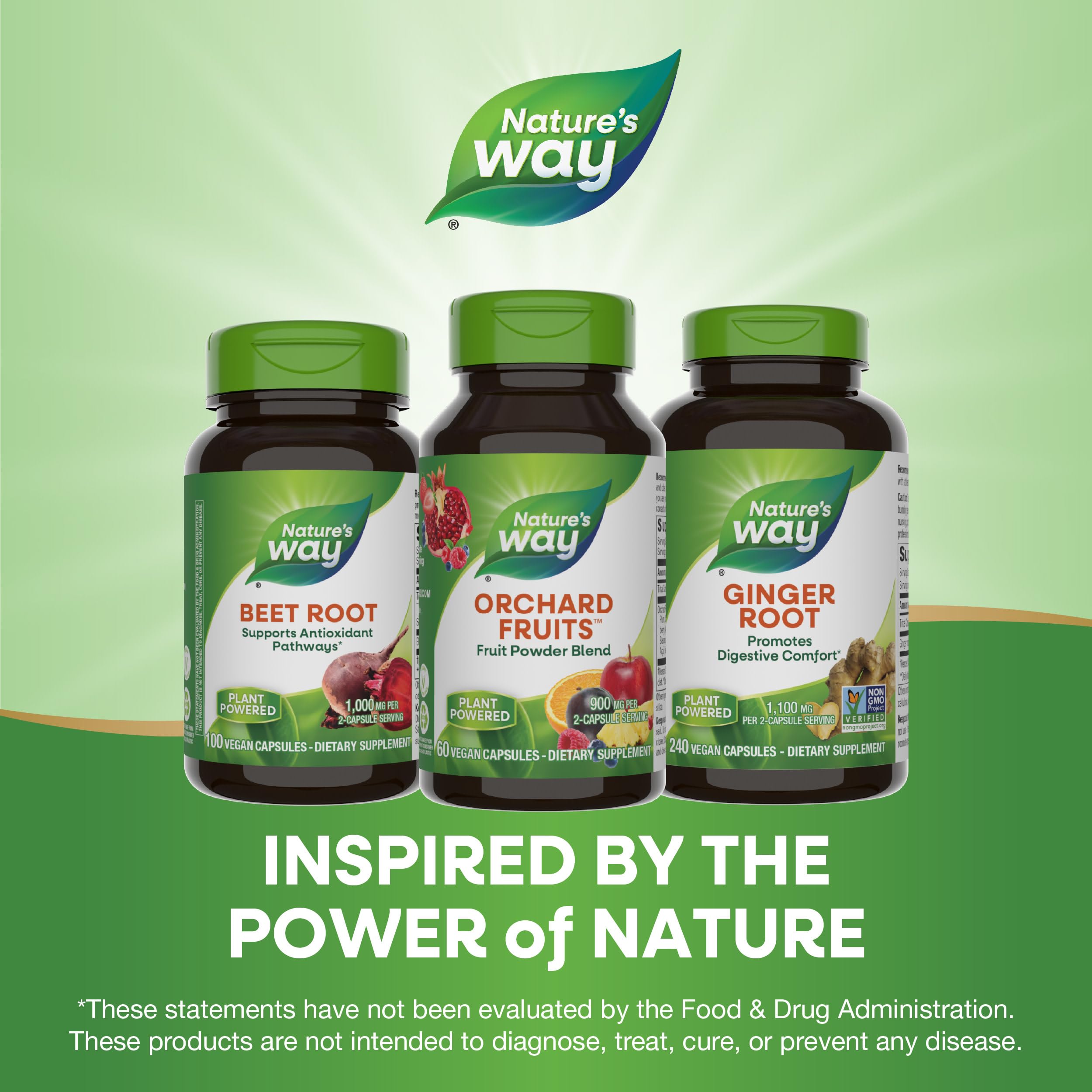 Nature's Way Orchard Fruits, Fruit Powder Blend, Contains 12 Different Fruits, 900mg Per 2-Capsule Serving, 60 Capsules Nature's Way uk supplements