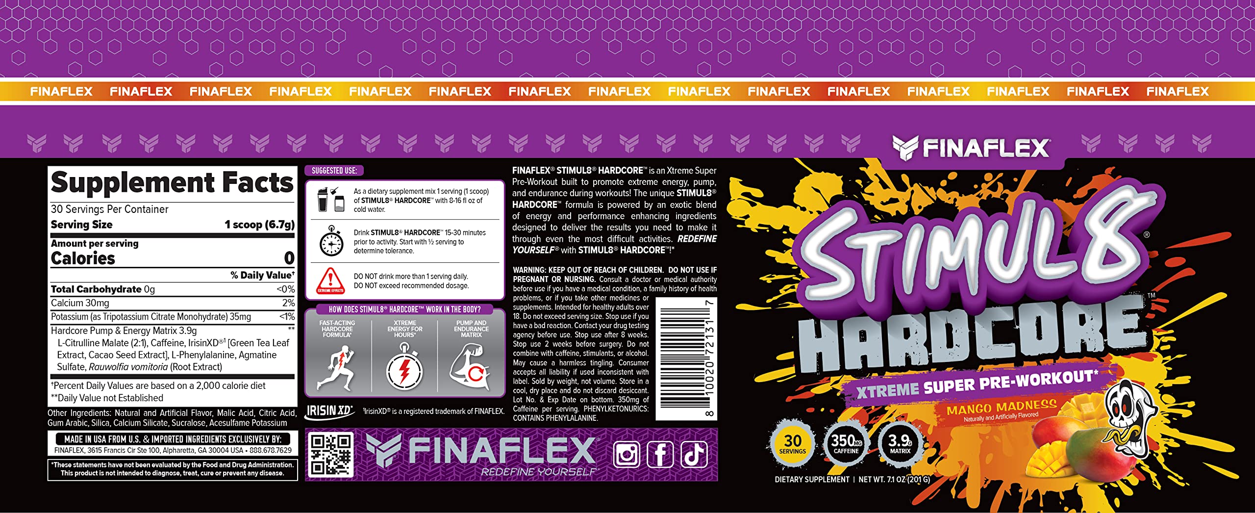 FINAFLEX STIMUL8 Hardcore, Mango Madness - Extreme Energy, Strength & Endurance FINAFLEX uk supplements