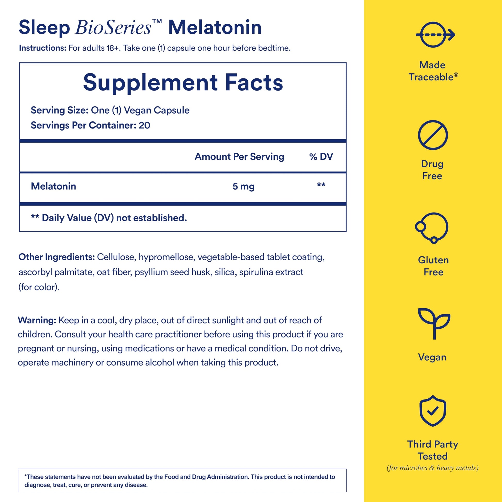 Ritual Sleep BioSeries™ Melatonin: Sleep Aid for Adults, Sleep Supplement with Time Released Capsules, Drug Free Sleep Vitamins for Adults for All Night Sleep Support, 20 Capsules Ritual uk supplements