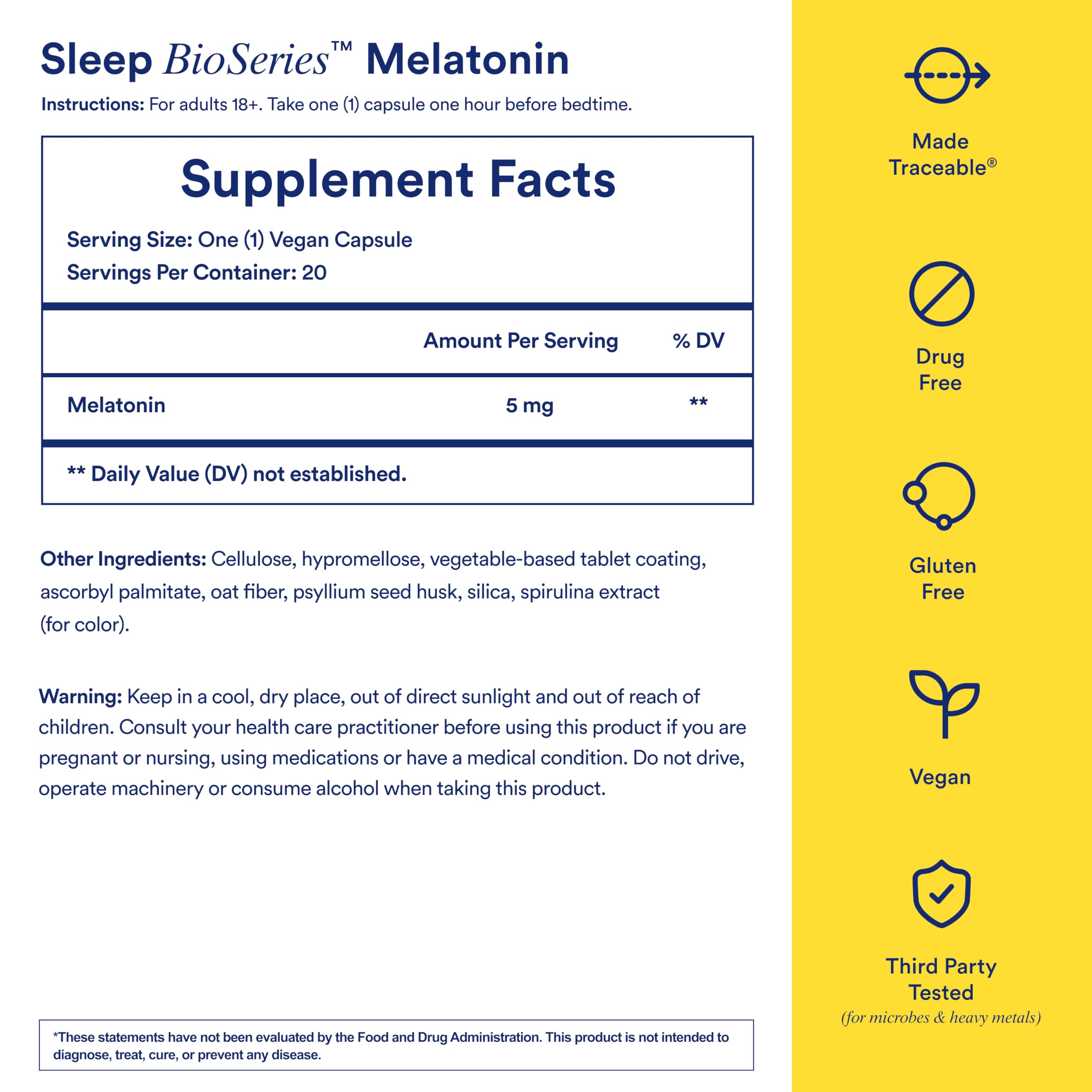Ritual Sleep BioSeries™ Melatonin: Sleep Aid for Adults, Sleep Supplement with Time Released Capsules, Drug Free Sleep Vitamins for Adults for All Night Sleep Support, 20 Capsules Ritual uk supplements