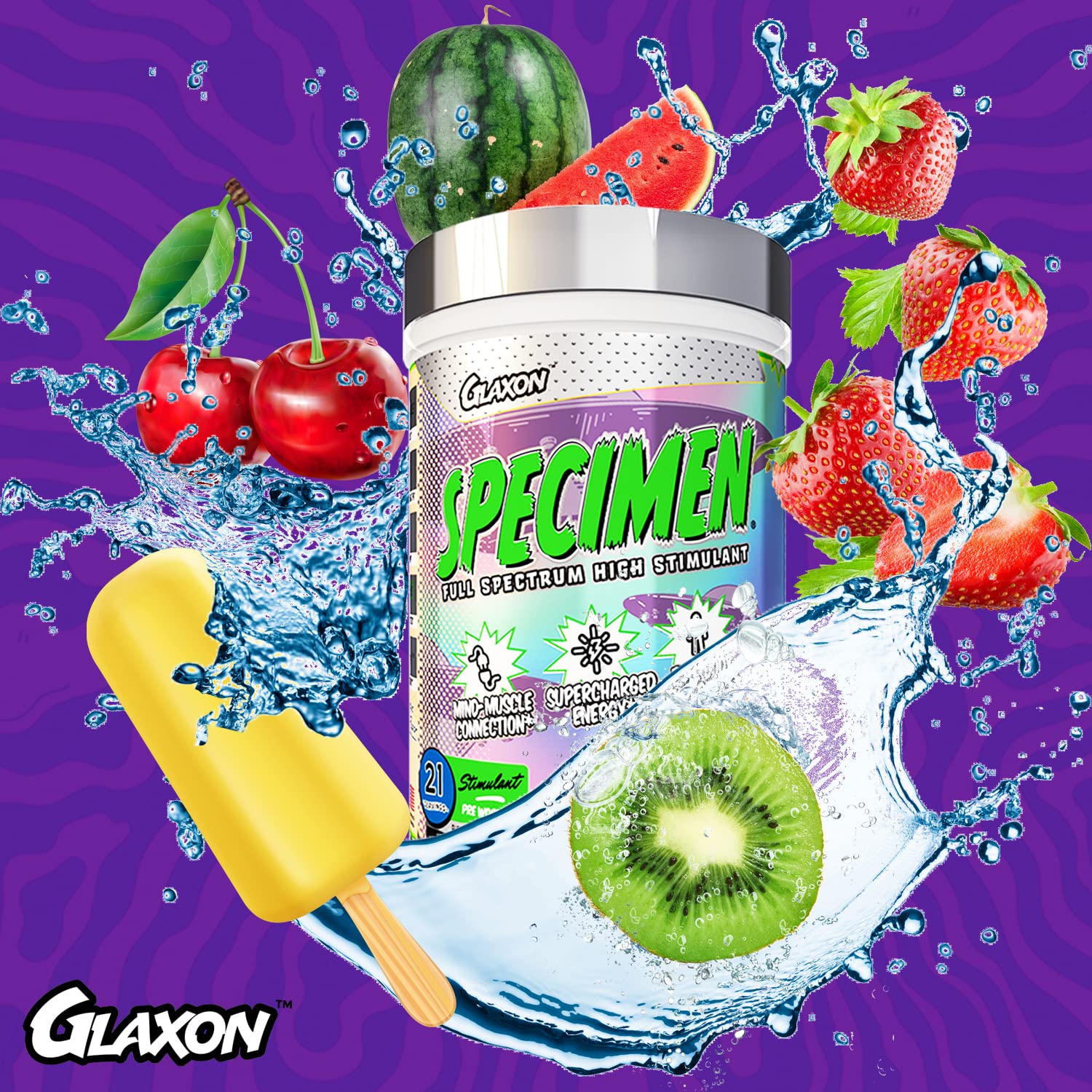 Glaxon Specimen High Stimulant Pre Workout Powder, Preworkout with 300mg Caffeine Glaxon uk supplements