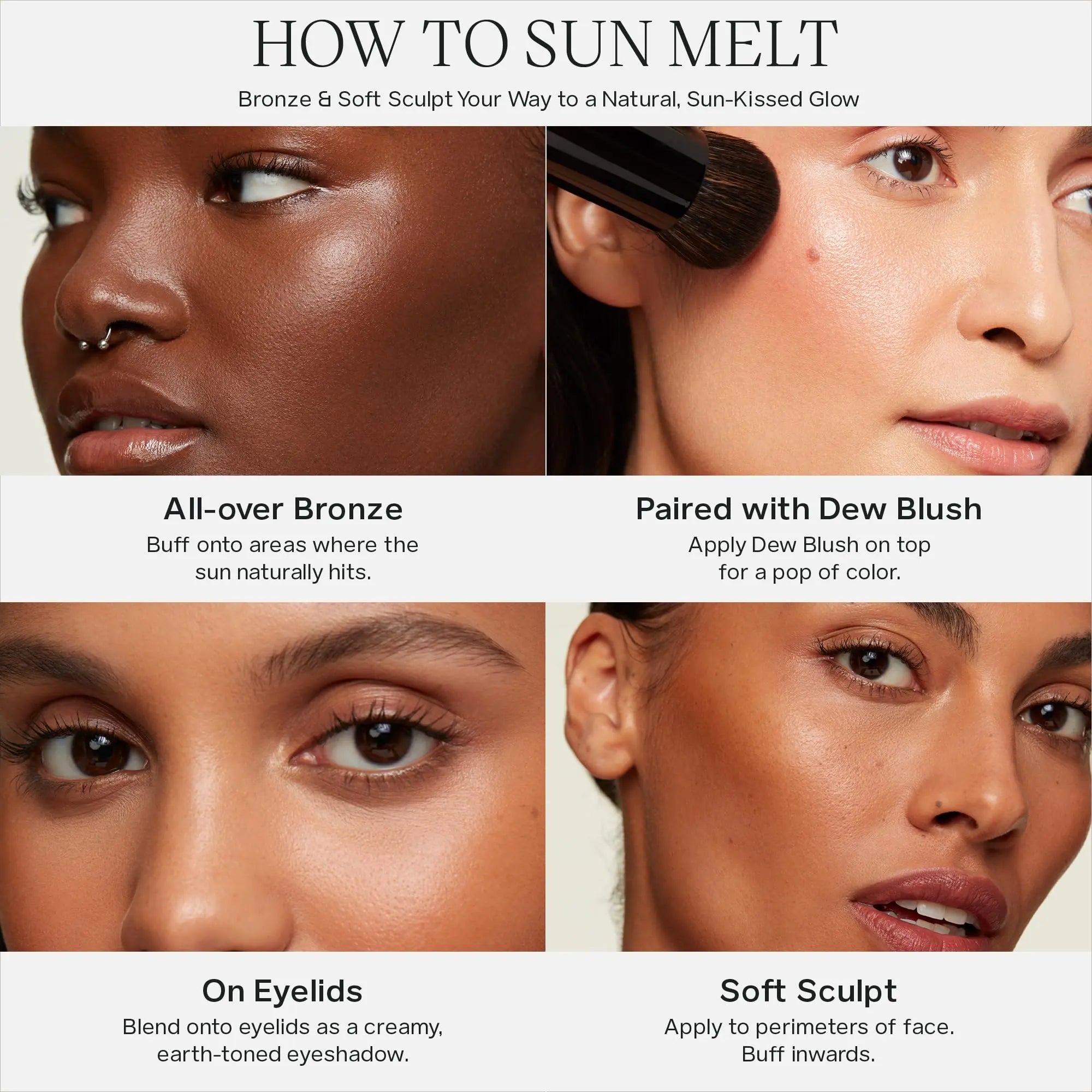 Saie Sun Melt Duo - The Big Brush - Soft, Multi-Use Liquid + Cream Makeup Brush With Synthetic Bristles Bundled With Sun Melt Bronzer in Tan Bronze - Buildable Cream Contour with Velvet Finish (1 oz) Saie uk supplements