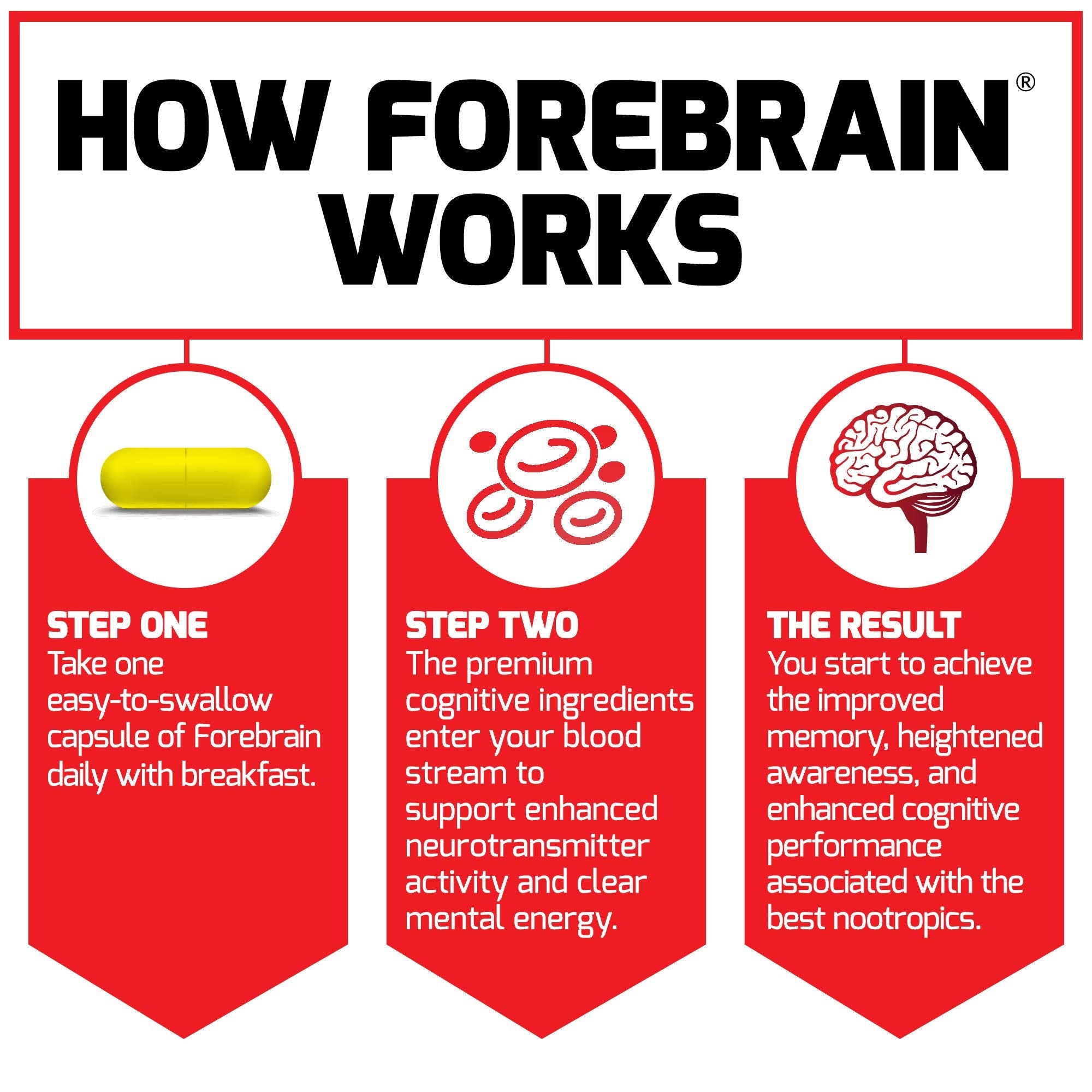 Force Factor Forebrain Nootropic Brain Supplement with Caffeine Bacopa and Huperzine A Capsules 3Pack, White, 90 Count Force Factor uk supplements