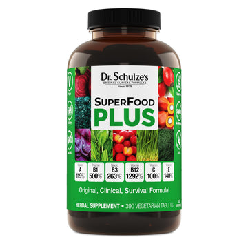 Dr. Schulze's SuperFood Plus - Everyday Superfood Supplement to Support Overall Wellness - Clean, Quality Nutrition - Supports Metabolism & Daily Energy - Gluten-Free & Dairy-Free - 390 Tablets Dr. Schulze's uk supplements