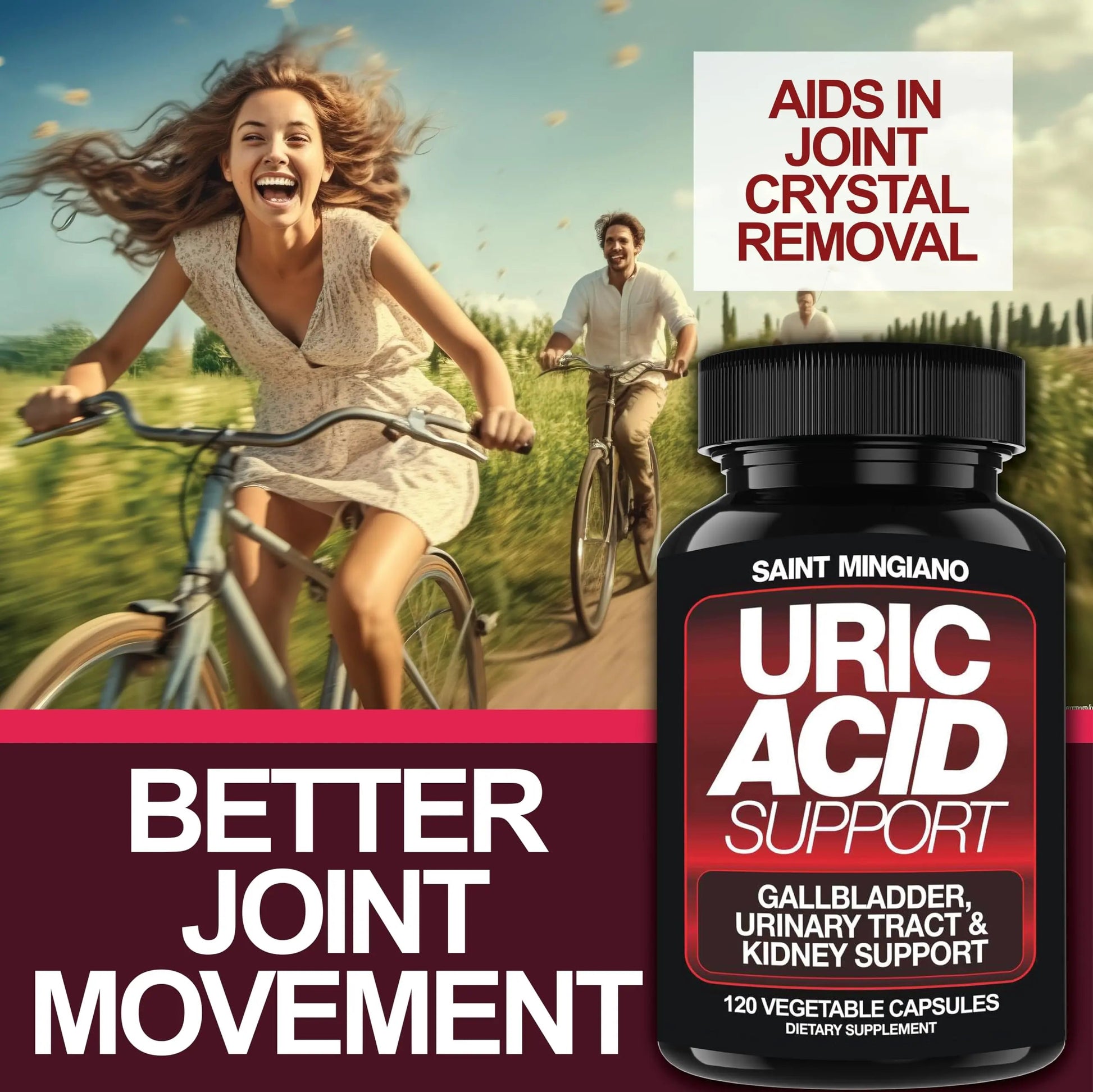 Saint Mingiano Uric Acid Flush for Gout Support -120 Capsules - Supports Kidney Cleanse Detox & Repair, Gallbladder & Urinary Tract Issues - Essential for Detox & Joint Support - Cranberry Extract Saint Mingiano uk supplements