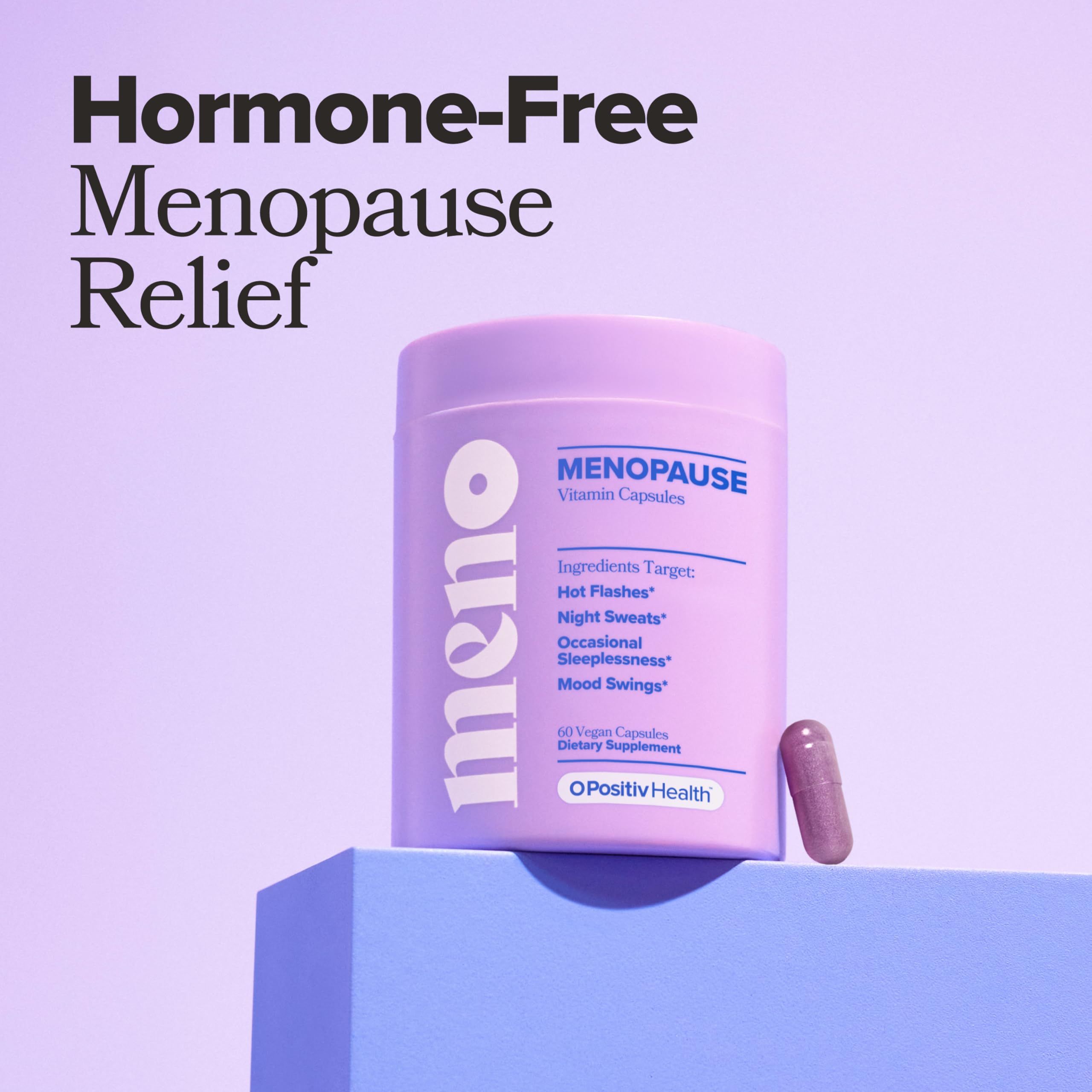 O Positiv MENO Vitamins for Menopause - Hormone-Free Menopause Supplement for Women - Black Cohosh & Ashwagandha KSM-66 - Helps Relieve Hot Flashes, Night Sweats, Mood Swings - 30 Servings (Pack of 1) O Positiv uk supplements