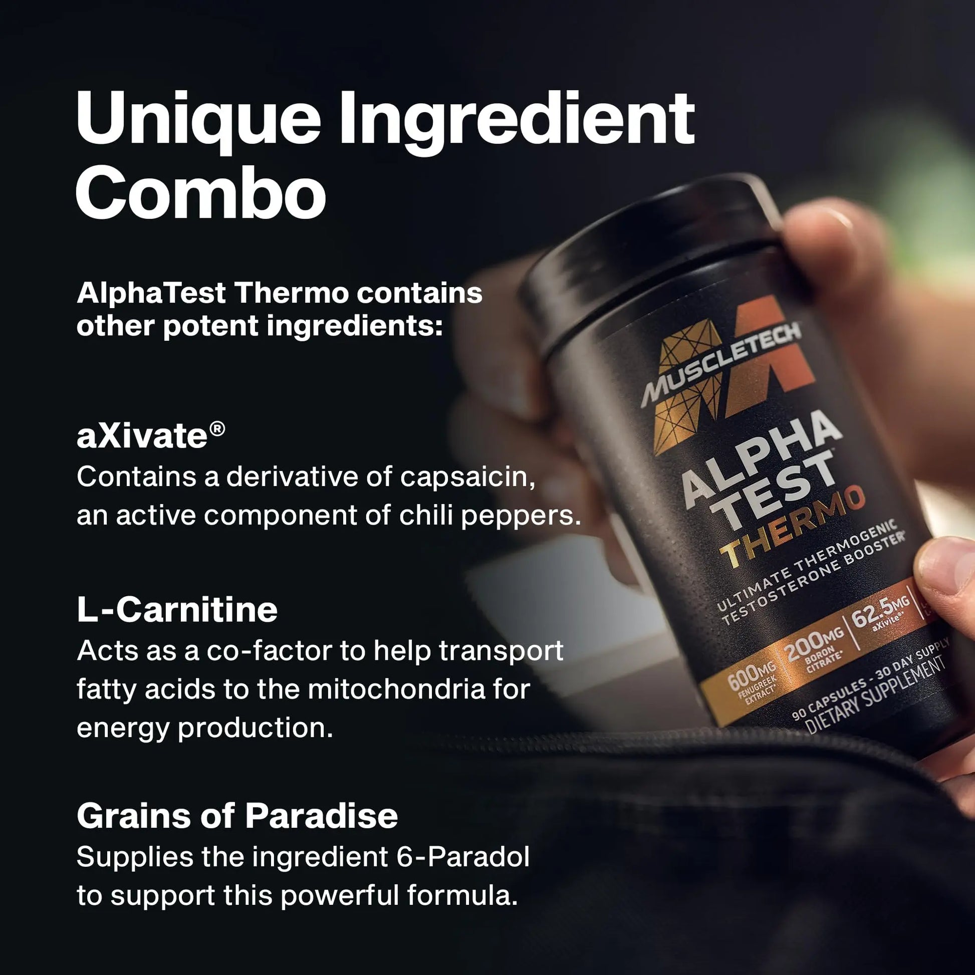 MuscleTech Thermogenic Booster for Men, AlphaTest Thermo - T-Boost Mens Supplement with Tribulus Terrestris - Male Gym Workout Supplements for Muscle Growth MuscleTech uk supplements