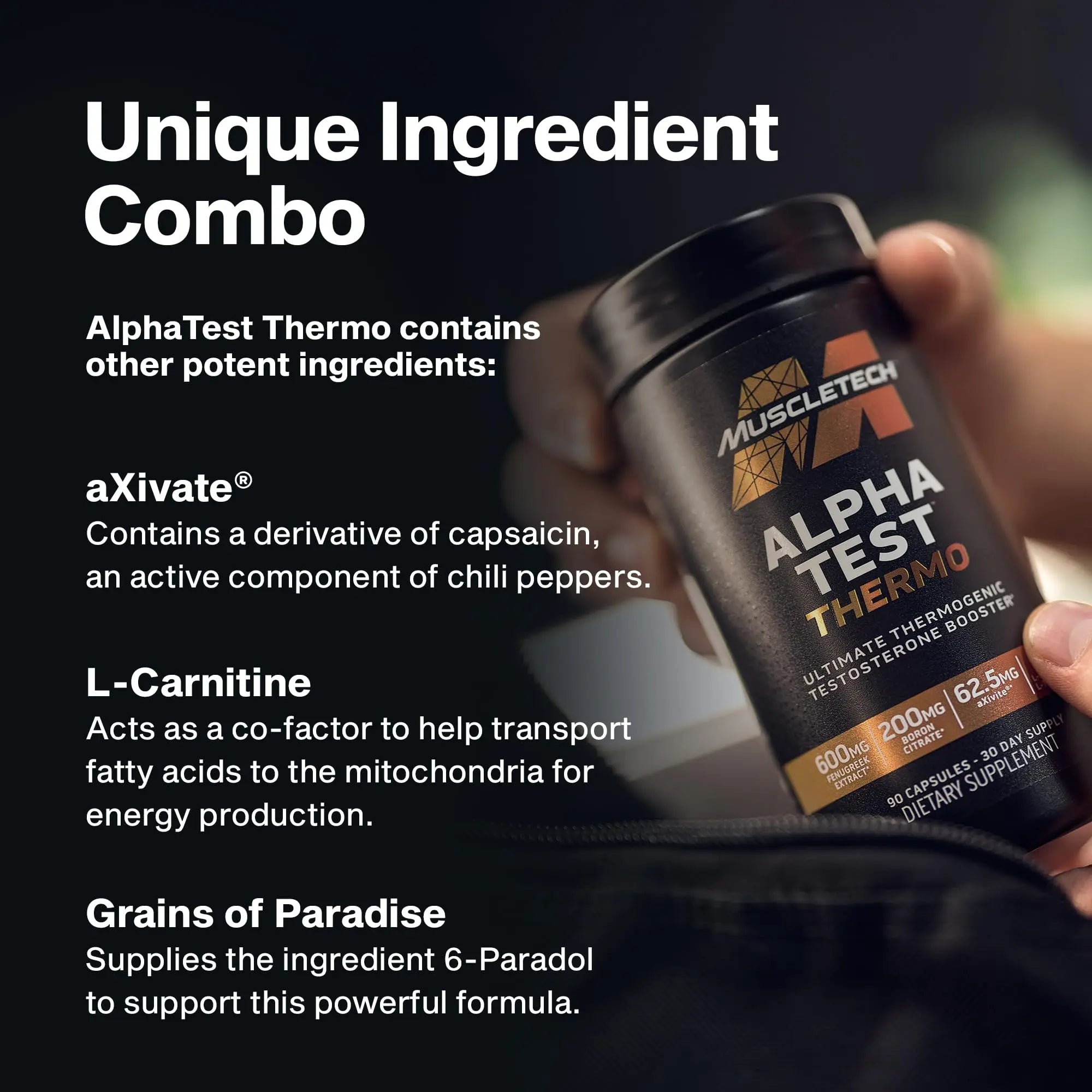 MuscleTech Thermogenic Booster for Men, AlphaTest Thermo - T-Boost Mens Supplement with Tribulus Terrestris - Male Gym Workout Supplements for Muscle Growth MuscleTech uk supplements
