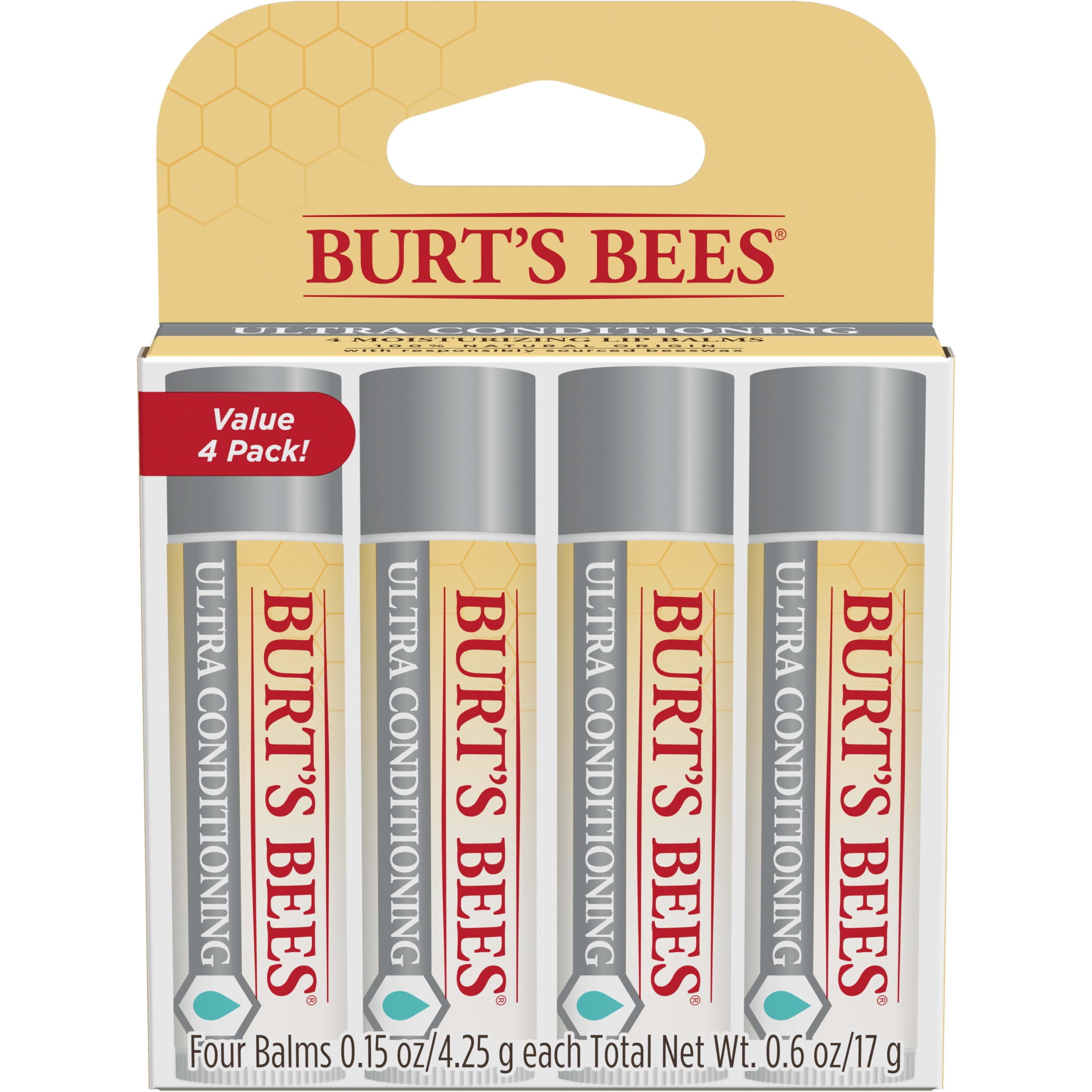 Burt's Bees Easter Basket Stuffers, Balm Bouquet Lip Balm Set, Original Beeswax, Vanilla Bean, Cucumber Mint, Coconut & Pear Pack, Natural Origin Lip Treatment, 4 Tubes, 0.15 oz. Burt's Bees uk supplements