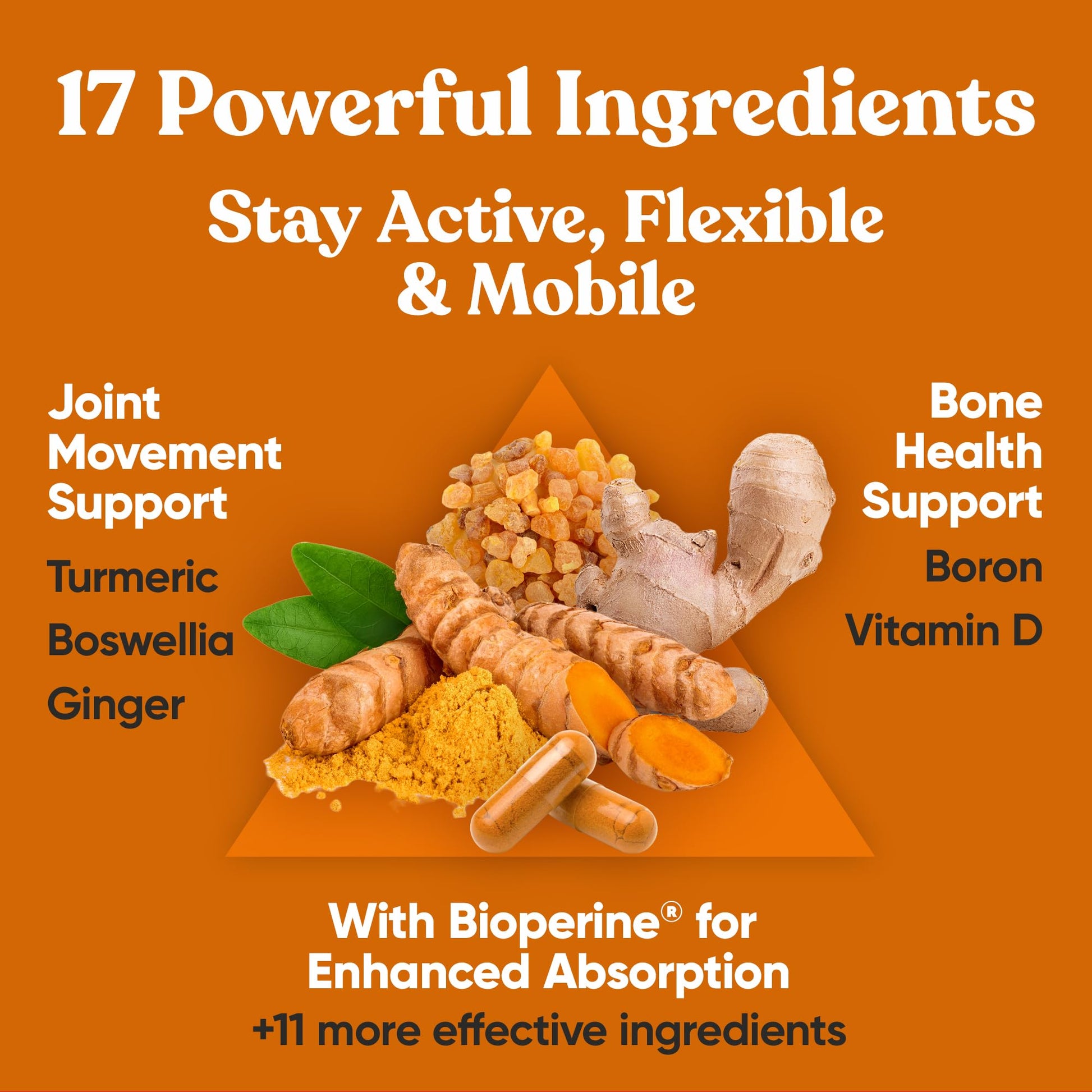 Primal Joint & Mobility Support - Advanced Joint Support Supplement for Women and Men - Turmeric, Boswellia, Ginger and Boron for Whole-Body Flexibility, Joint Health & Comfort - 60 Veg Soft Capsules Eu Natural uk supplements
