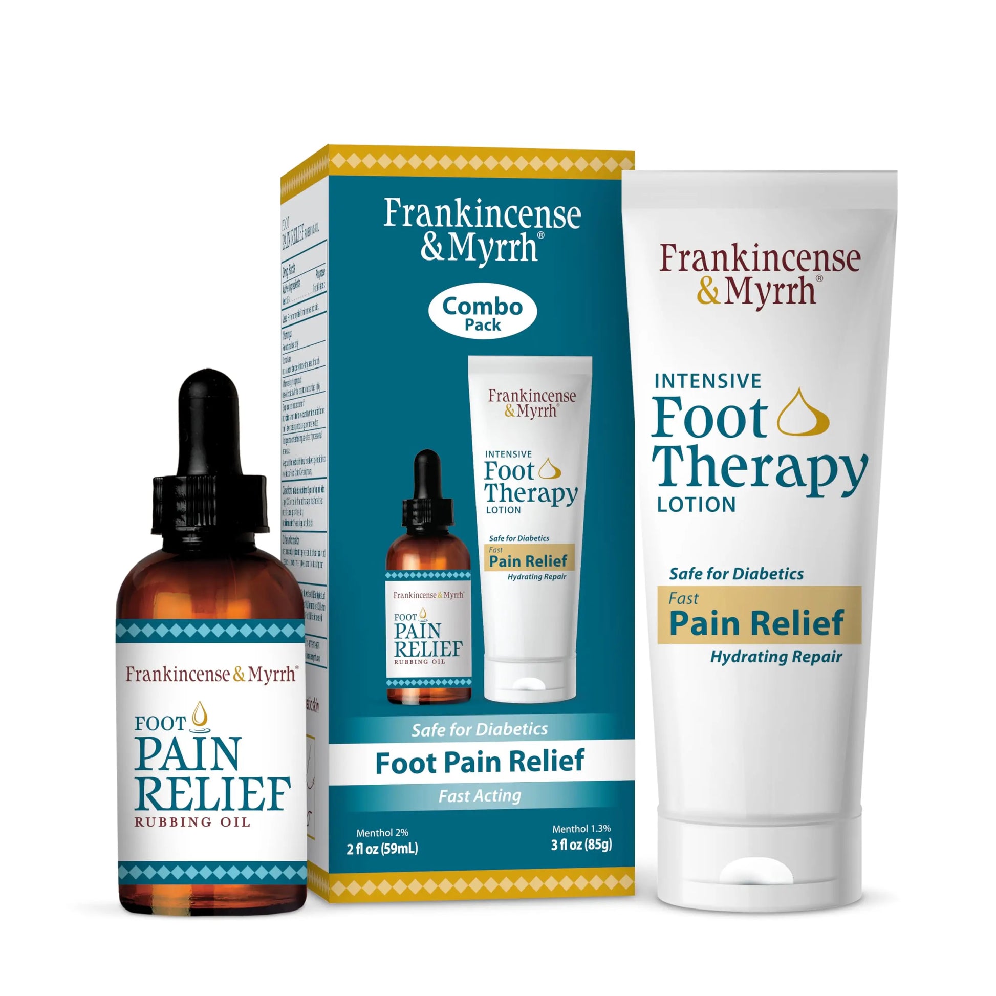 FRANKINCENSE & MYRRH Foot Pain Combo Pack: Foot Pain Relief Rubbing Oil (2 oz) and Intensive Therapy Lotion for feet (3 oz), Neuropathy, Nerve Relief, Frankincense Essential Oil, Maximum Strength FRANKINCENSE & MYRRH uk supplements