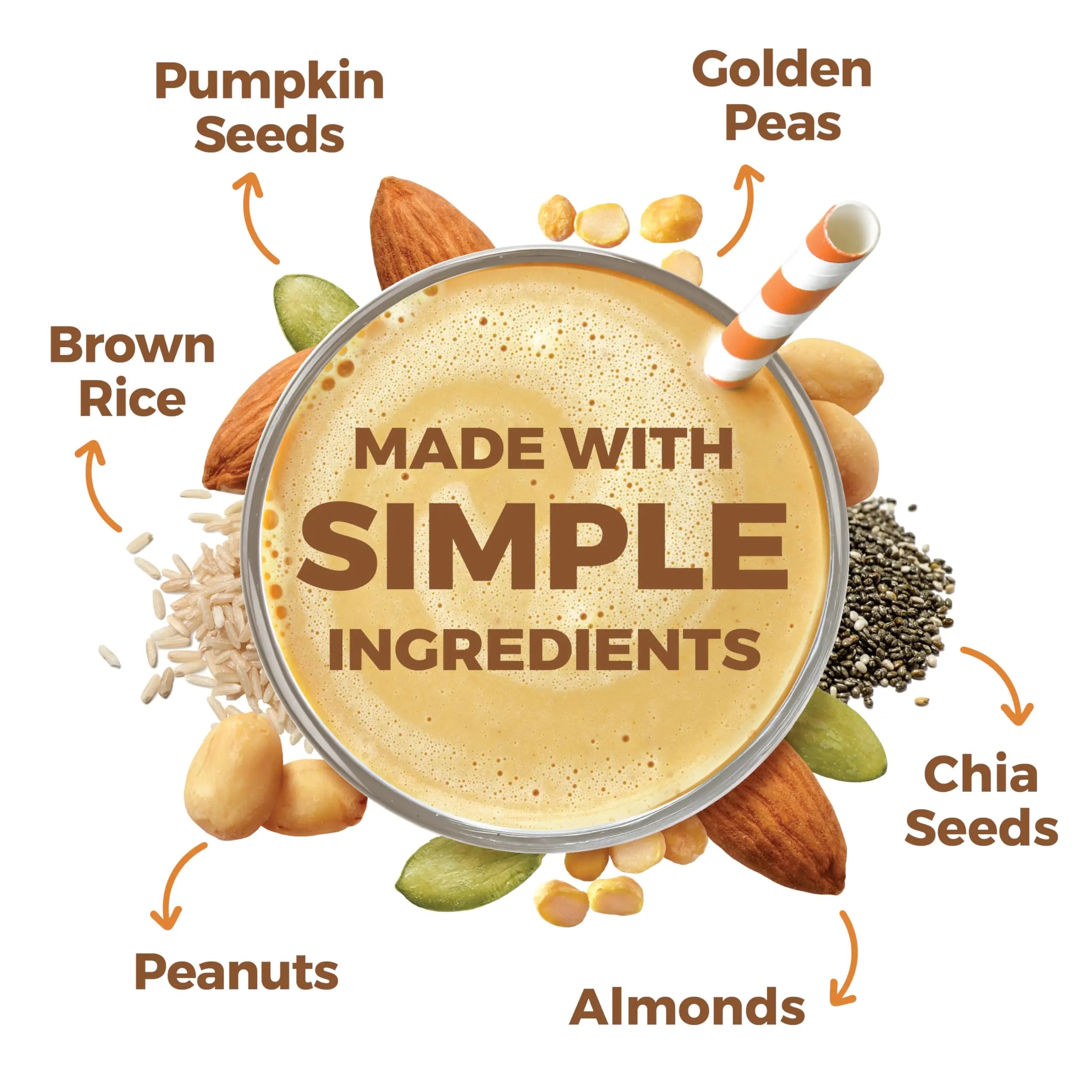 Orgain Organic Simple Vegan Protein Powder, Peanut Butter - 20g Plant Based Protein, With less Ingredients, No Artificial Sweeteners, Gluten Free, No Dairy or Lactose, 1.25 lb (Packaging May Vary) Orgain uk supplements
