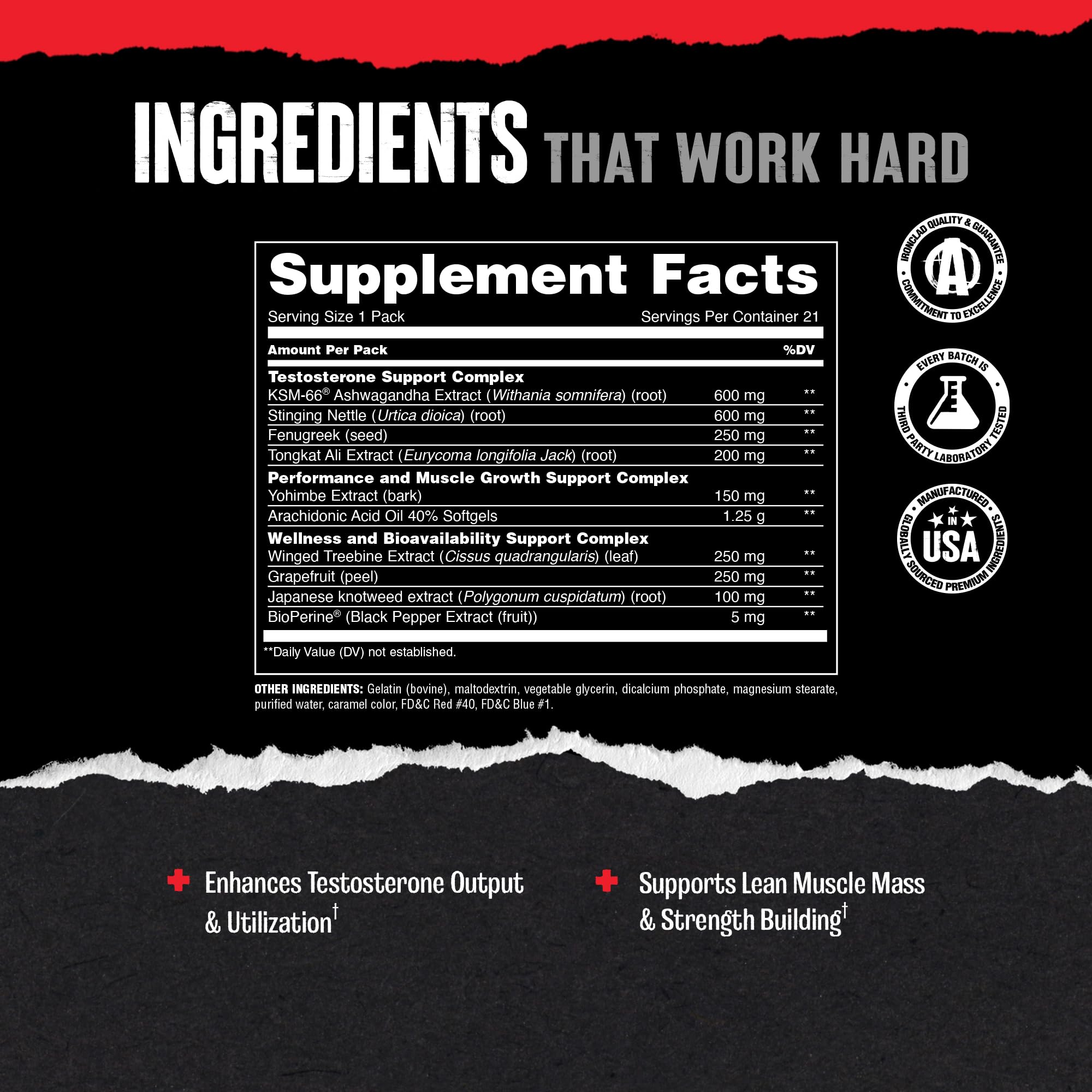 Animal Test Booster for Men - Male Enhancing Supplement Libido Booster for Strength Athletes & Bodybuilders to Increase Stamina, Endurance, Muscle Growth, All-in-One Packs – 21 Day Cycle Animal uk supplements