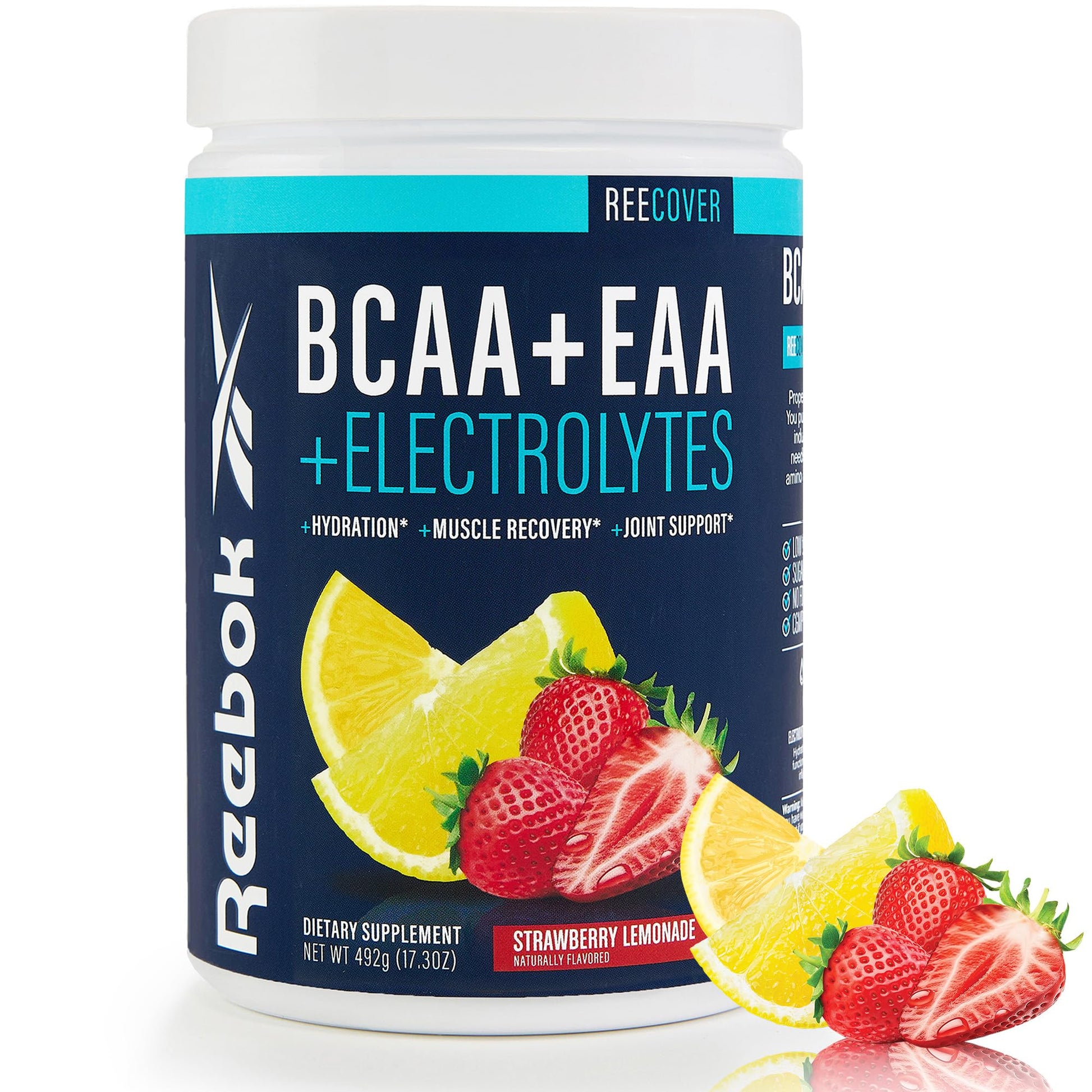 Reebok REEcover Amino Acids + Electrolytes | 8g EAAs, 5g BCAAs, Hydration Matrix | Muscle Recovery, Strength | Post-Workout Support Reebok uk supplements