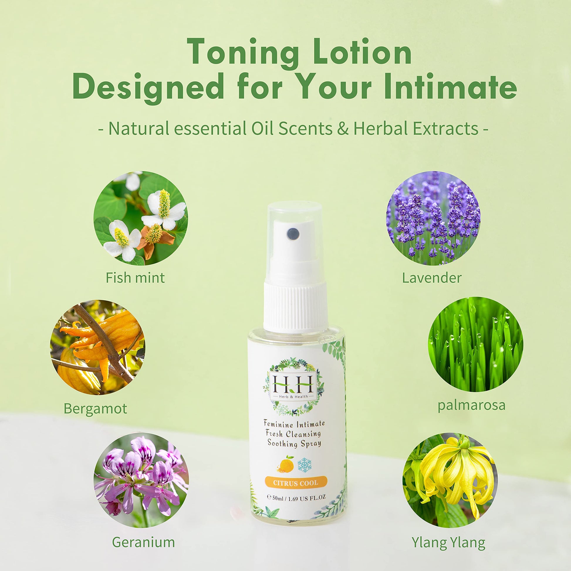HH Herb&Health Feminine Deodorant Spray - Natural Essential Oil Intimate Soothing Mist - Floral HH Herb & Health uk supplements