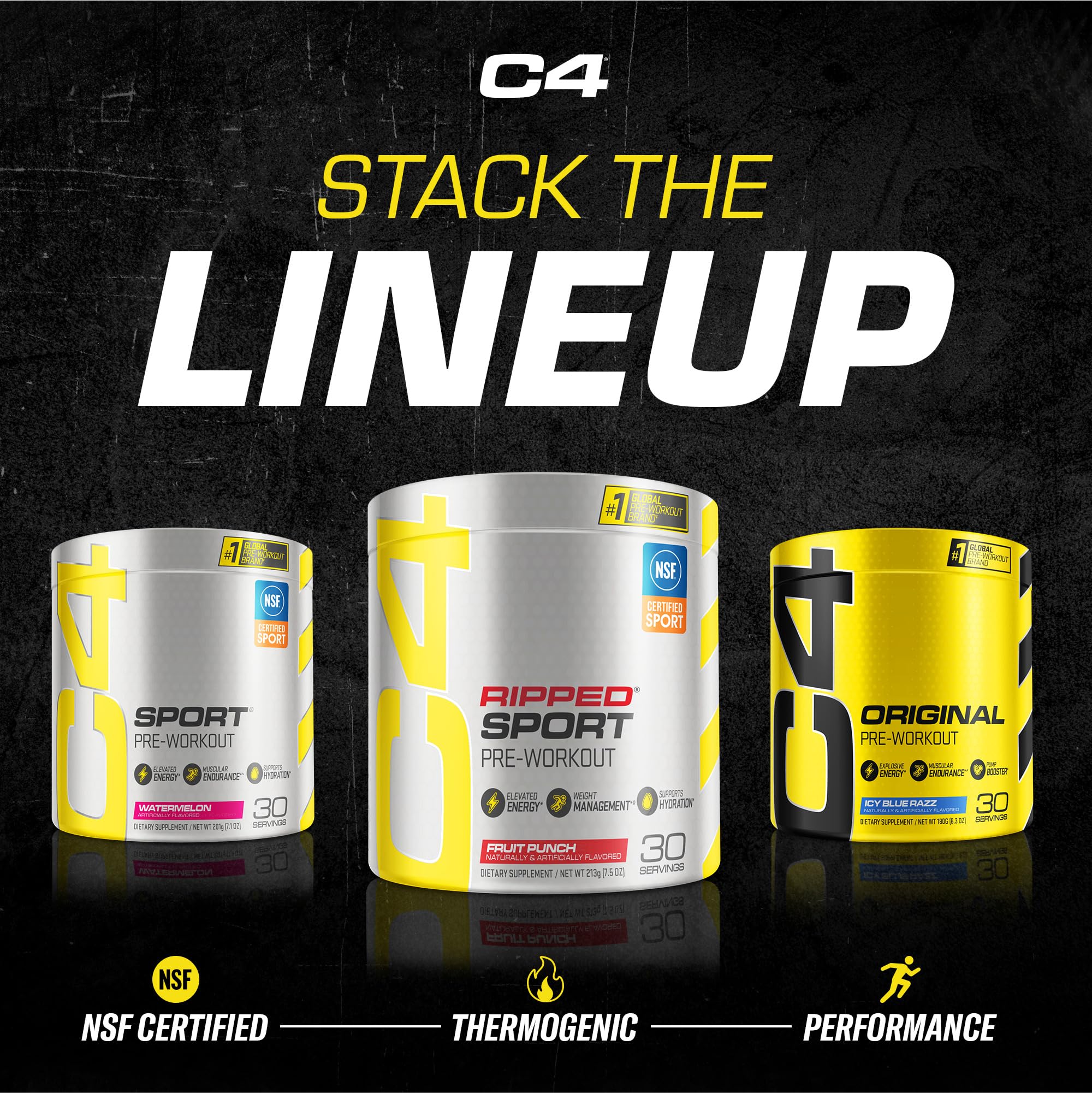C4 Ripped Sport Pre Workout Powder Fruit Punch - NSF Certified for Sport + Sugar Free Cellucor uk supplements