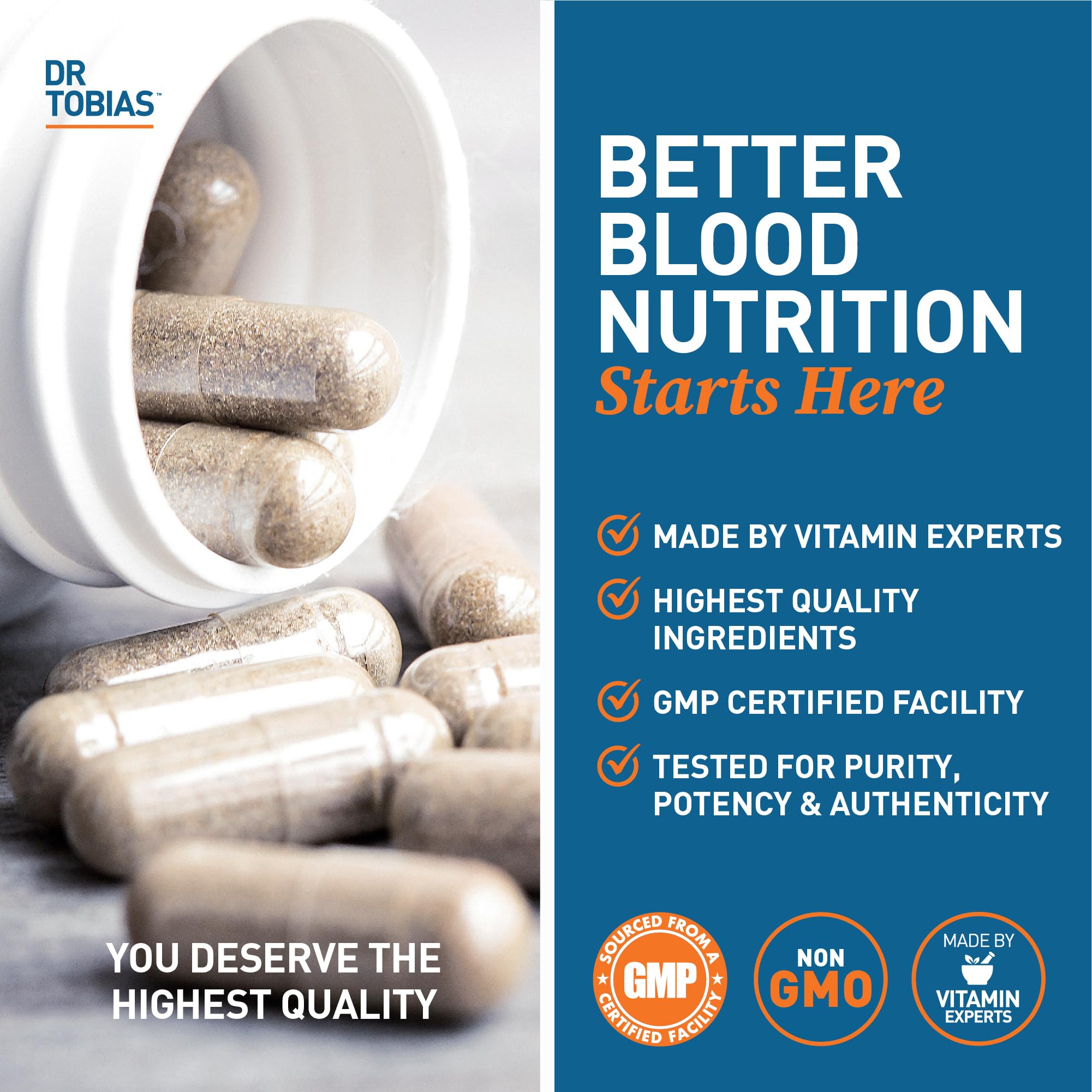 Dr. Tobias Blood Pressure Support Supplement with Hawthorn, Hibiscus Flower, Olive Leaf & Garlic, Supports Normal Circulatory Health with Vitamins C, B6, B12, Niacin, Folate & Herbs, 90 Capsules Dr. Tobias uk supplements