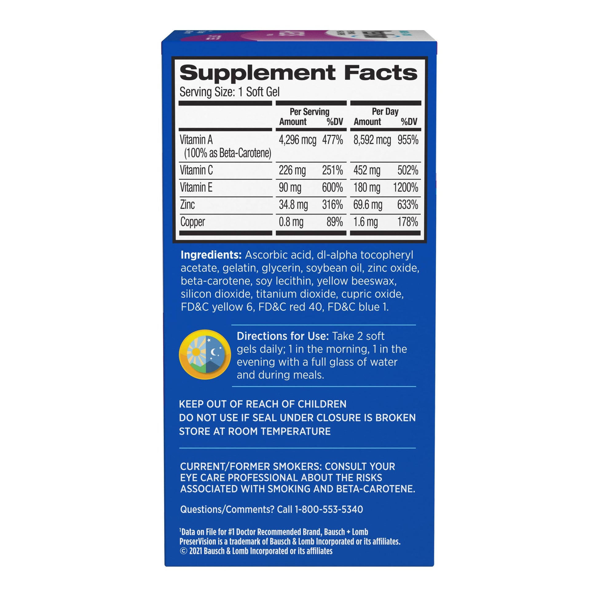 PreserVision AREDS Eye Vitamins, #1 Eye Doctor Recommended Brand, Multivitamin with Copper, Vitamin A, C & E, Zinc Supplements, 120 Softgels PreserVision uk supplements