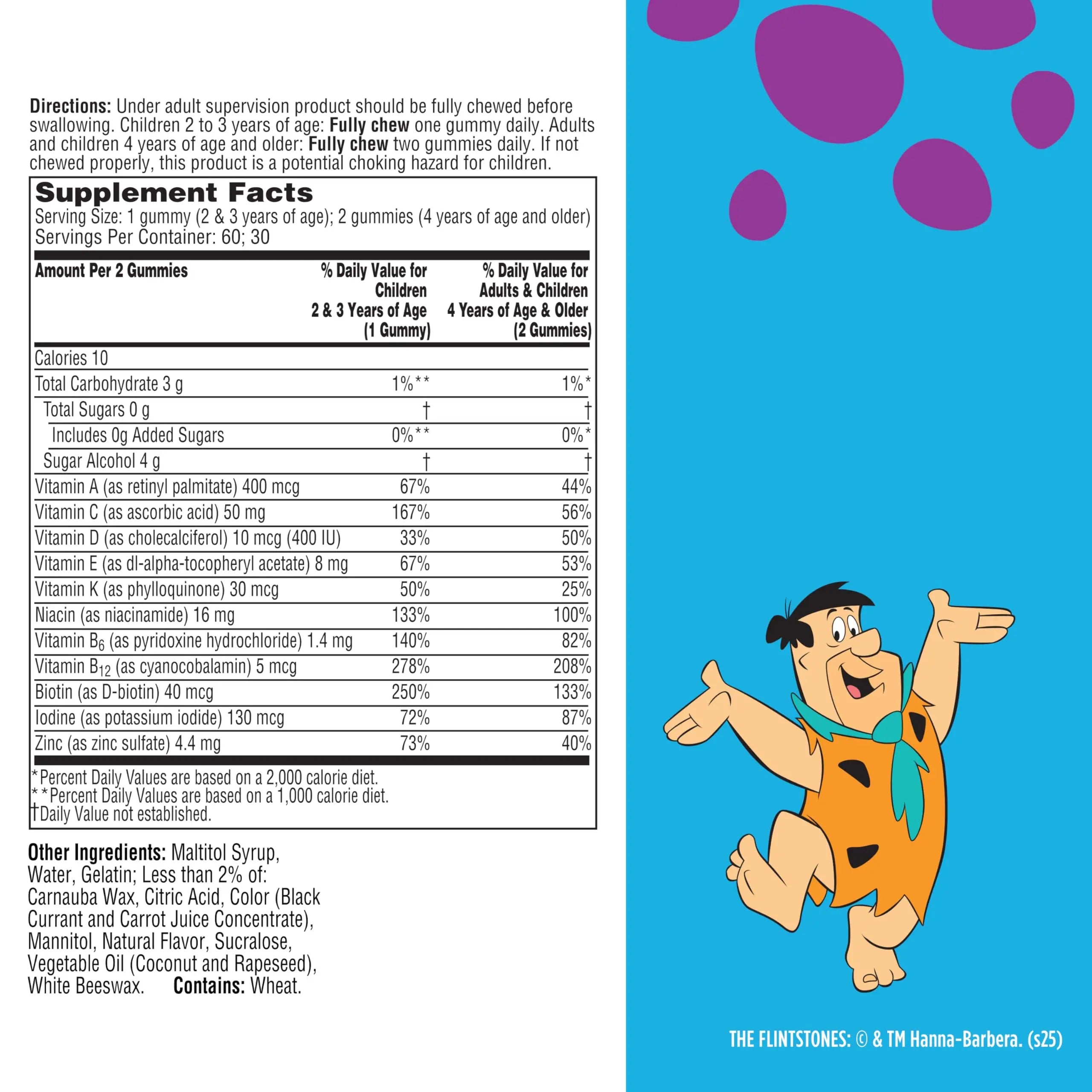 Flintstones Multivitamins for Kids, Sugar Free Kids Multivitamin Gummies, with Vitamins A, C, E, B6 & B12, Raspberry Flavored Gummy Vitamins, 60 Count Flintstones Vitamins uk supplements
