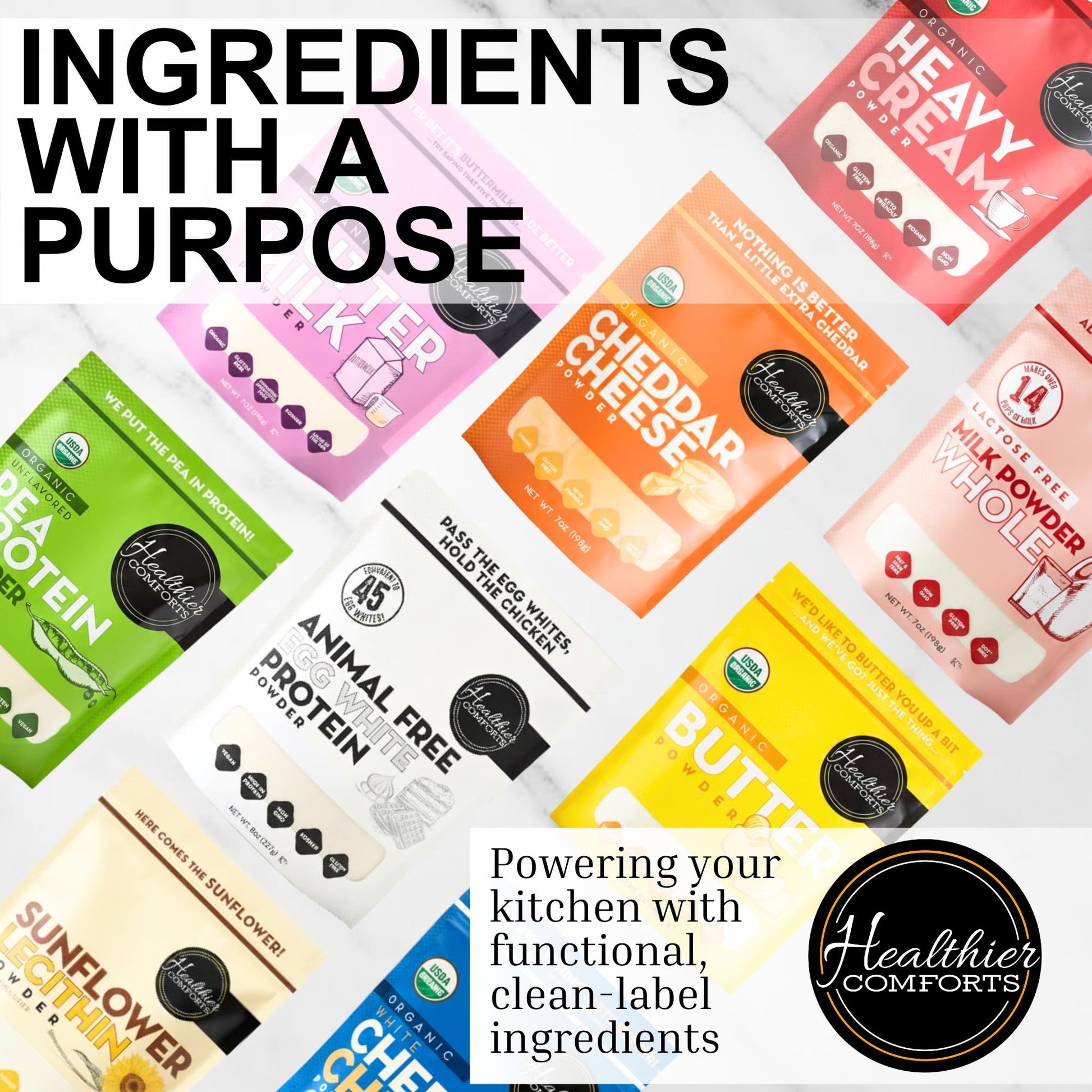 Healthier Comforts Animal-Free Egg White Protein Powder | Make Vegan Egg Omelets, Angel Food Cake, Meringue, Protein Shakes | Whips and Binds Just Like Traditional Egg Whites (8 oz) Healthier Comforts uk supplements