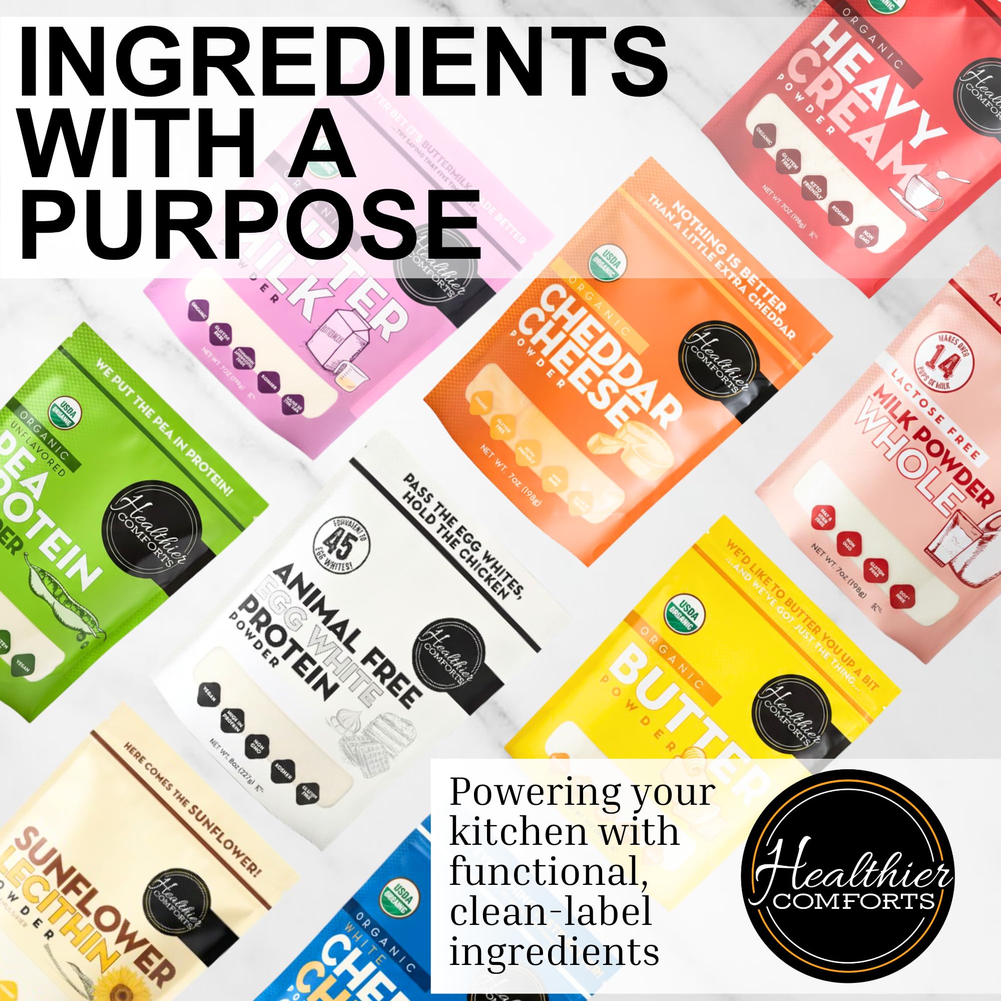 Healthier Comforts Animal-Free Egg White Protein Powder | Make Vegan Egg Omelets, Angel Food Cake, Meringue, Protein Shakes | Whips and Binds Just Like Traditional Egg Whites (8 oz) Healthier Comforts uk supplements