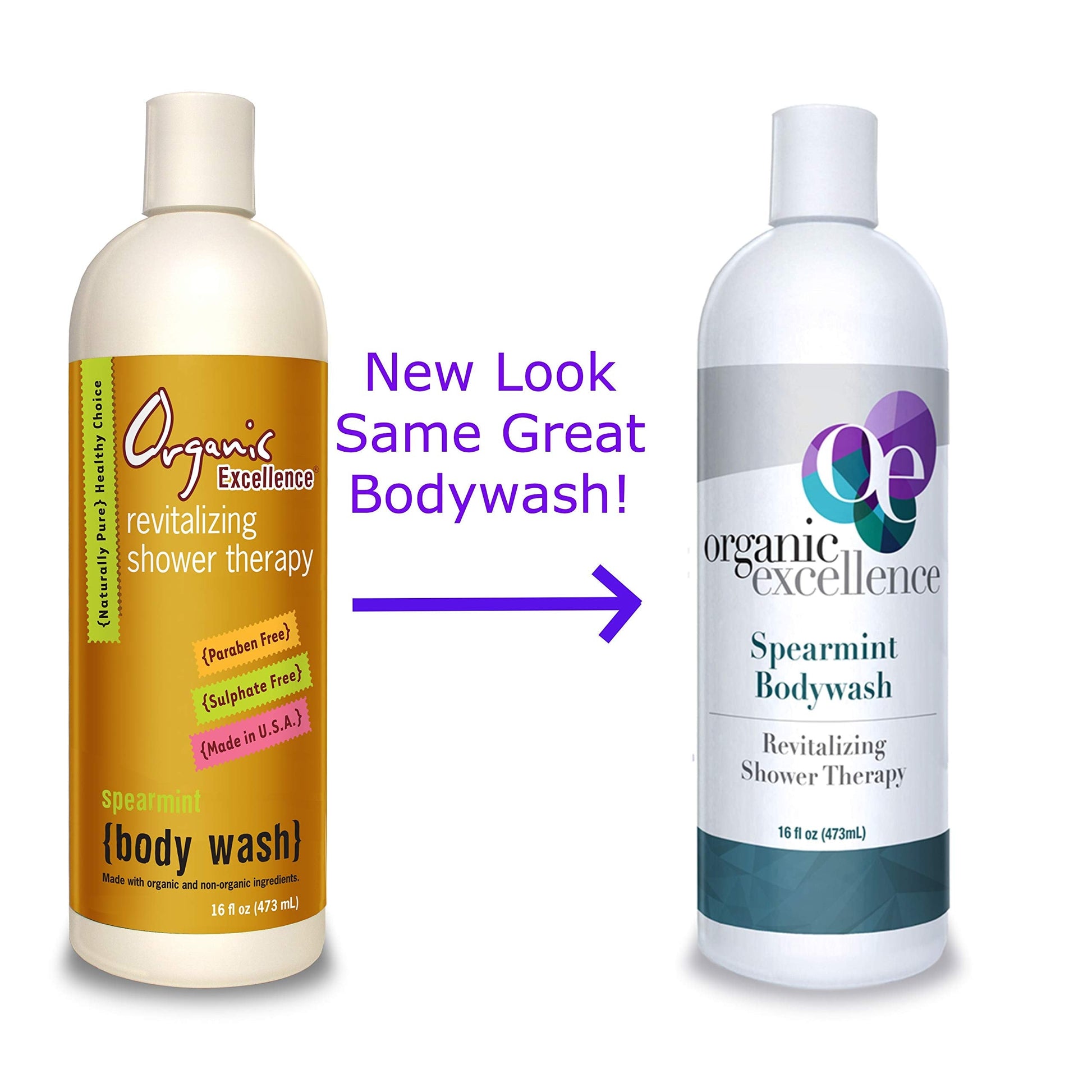 Organic Excellence Spearmint Body Wash For All Skin Types - Natural Soap Alternative - Sulphate and Paraben Free Organic Excellence uk supplements