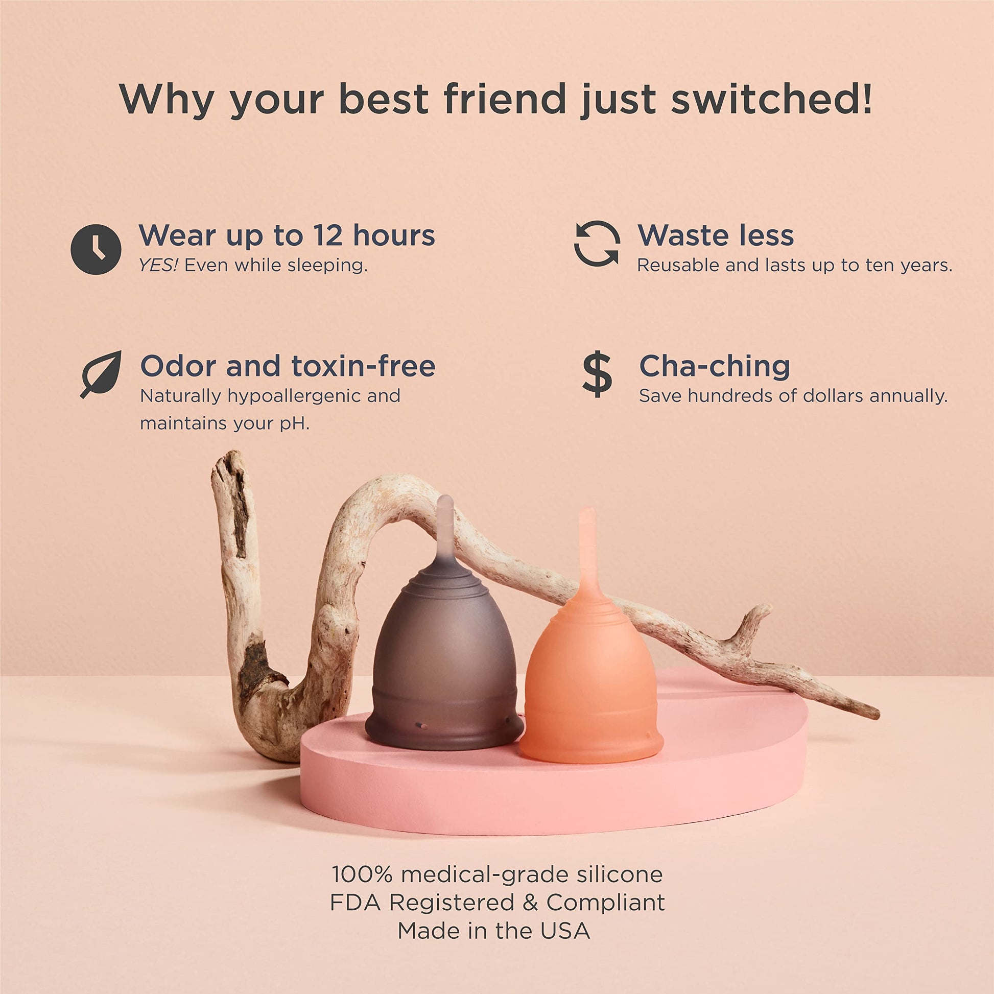 Saalt Soft Menstrual Cup - Best Sensitive Reusable Period Cup - Wear for 12 Hours - Tampon and Pad saalt uk supplements