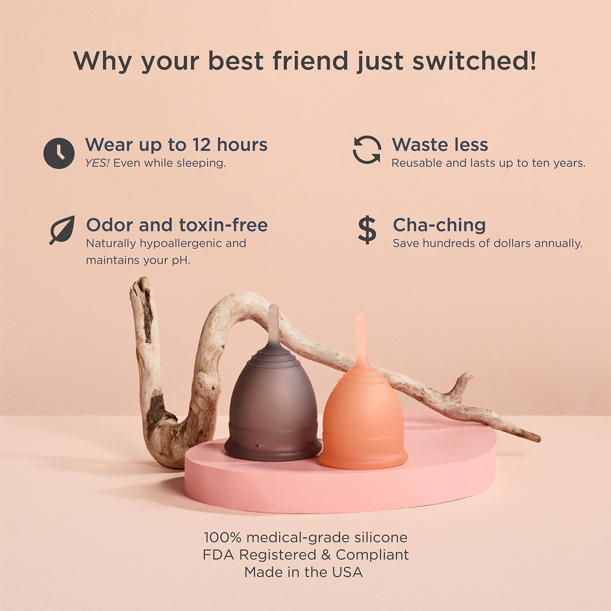 Saalt Soft Menstrual Cup - Best Sensitive Reusable Period Cup - Wear for 12 Hours - Tampon and Pad saalt uk supplements