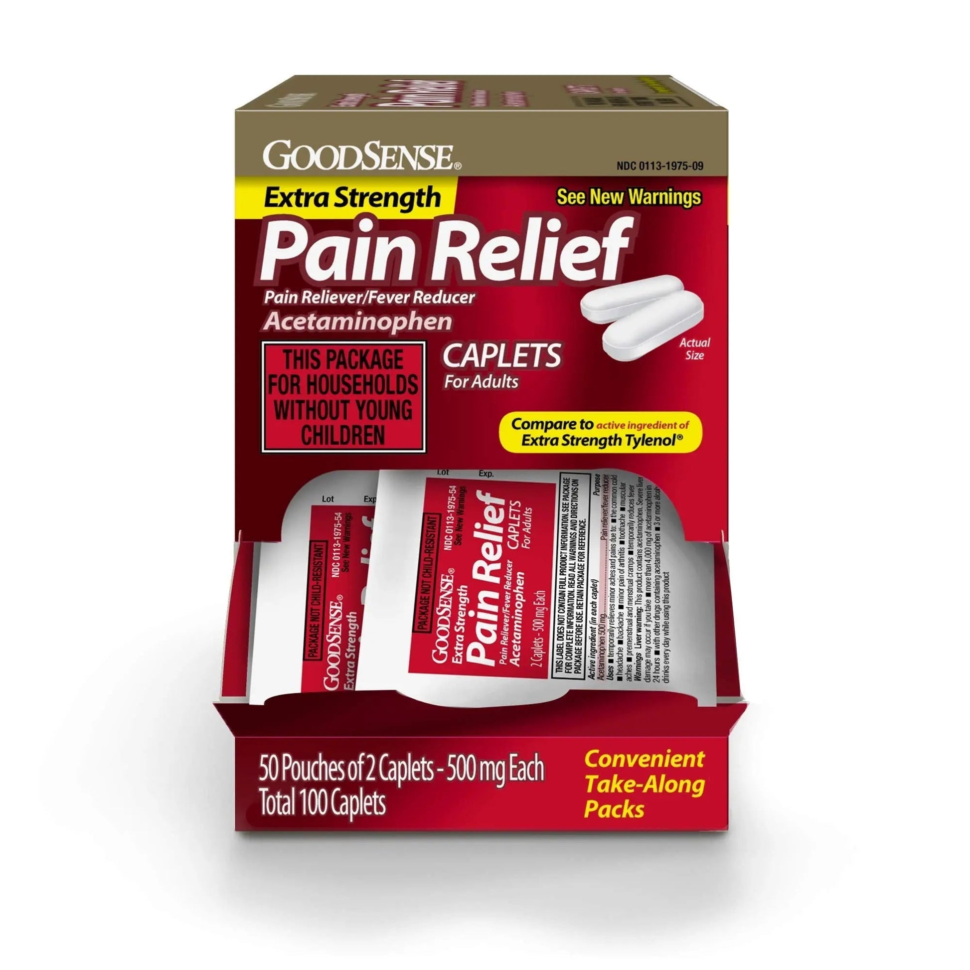 GoodSense Extra Strength Acetaminophen Caplets 500 mg, Pain Reliever and Fever Reducer, Easy Open Cap, 100 Count GoodSense uk supplements