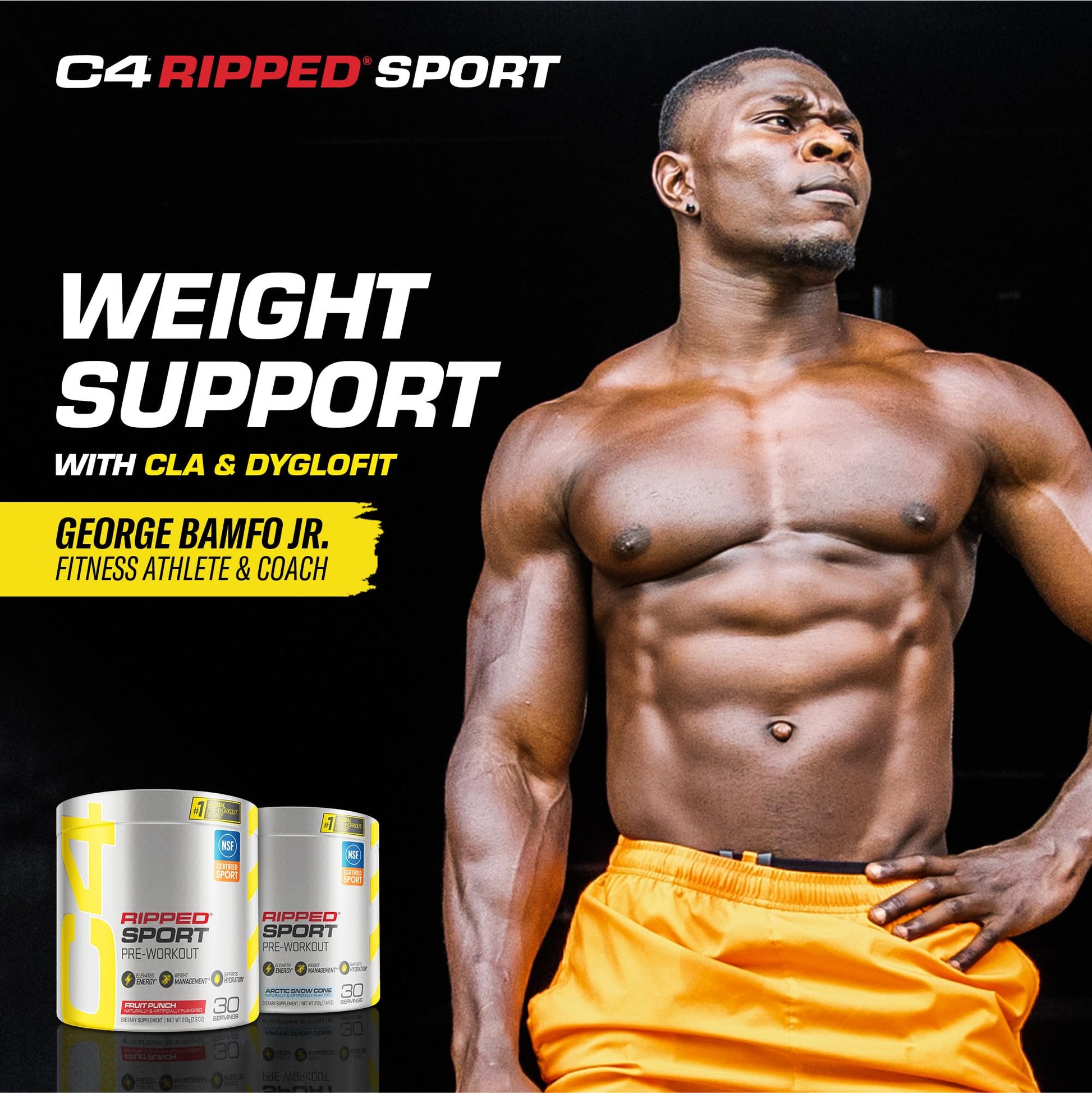 C4 Ripped Sport Pre Workout Powder Fruit Punch - NSF Certified for Sport + Sugar Free Cellucor uk supplements
