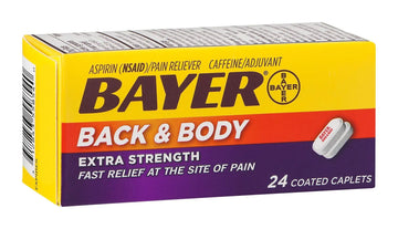 Bayer Back & Body Aspirin 500mg Coated Tablets, Pain Reliever with 32.5mg Caffeine, 24 Count Bayer uk supplements
