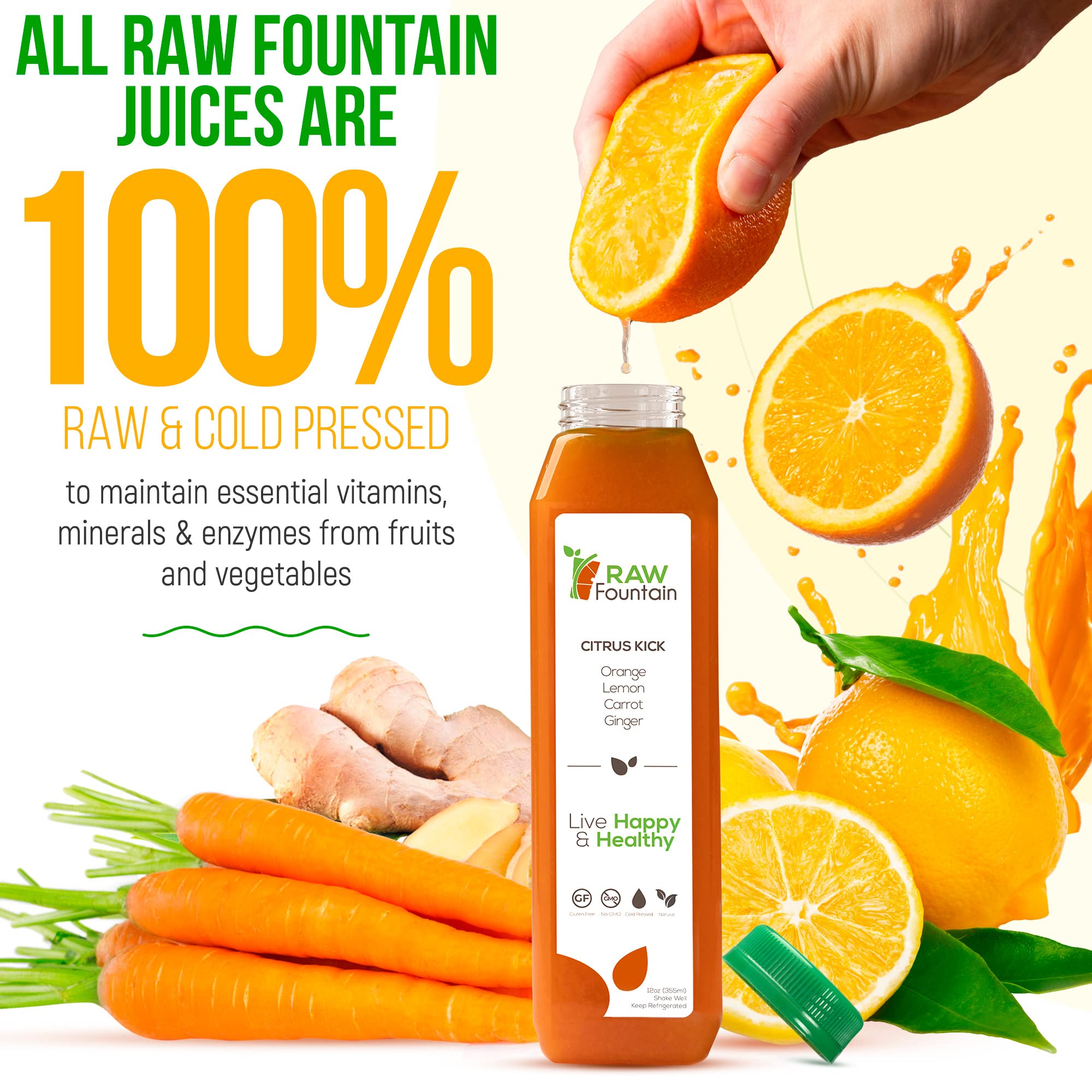 Raw Fountain 5 Day Green Juice Cleanse, All Natural Raw, Vegan Detox, Cold Pressed Raw Fountain uk supplements