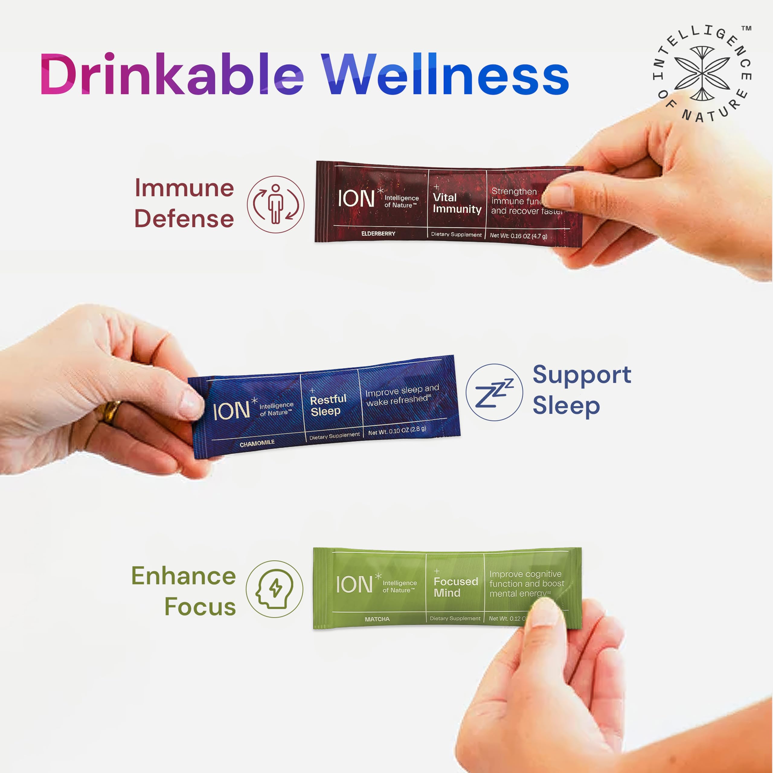 ION* Intelligence of Nature Focused Mind Nootropic Powder Drink Mix - Brain Boost Nootropic Drink with Matcha for Memory, Focus & Relaxation, Brain Supplement for Men & Women, Adults - 20 Packets ION* Intelligence of Nature uk supplements