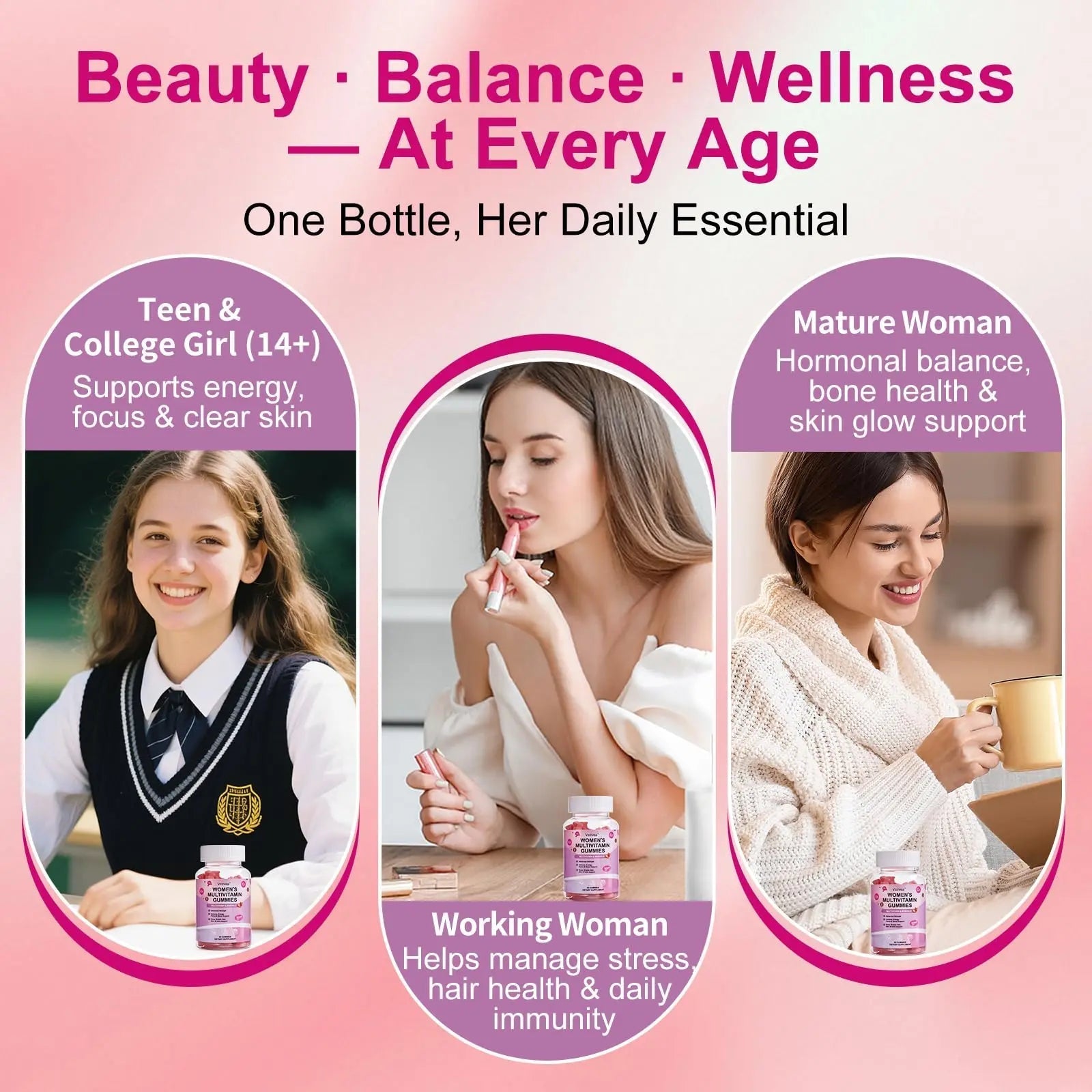 Vccvaa Sugar Free Multivitamin Gummies for Women 14+ with Iron, Inositol, Folate, Vitamins A C D3 E B12 K2, Herbal & Mineral Blend Vccvaa uk supplements
