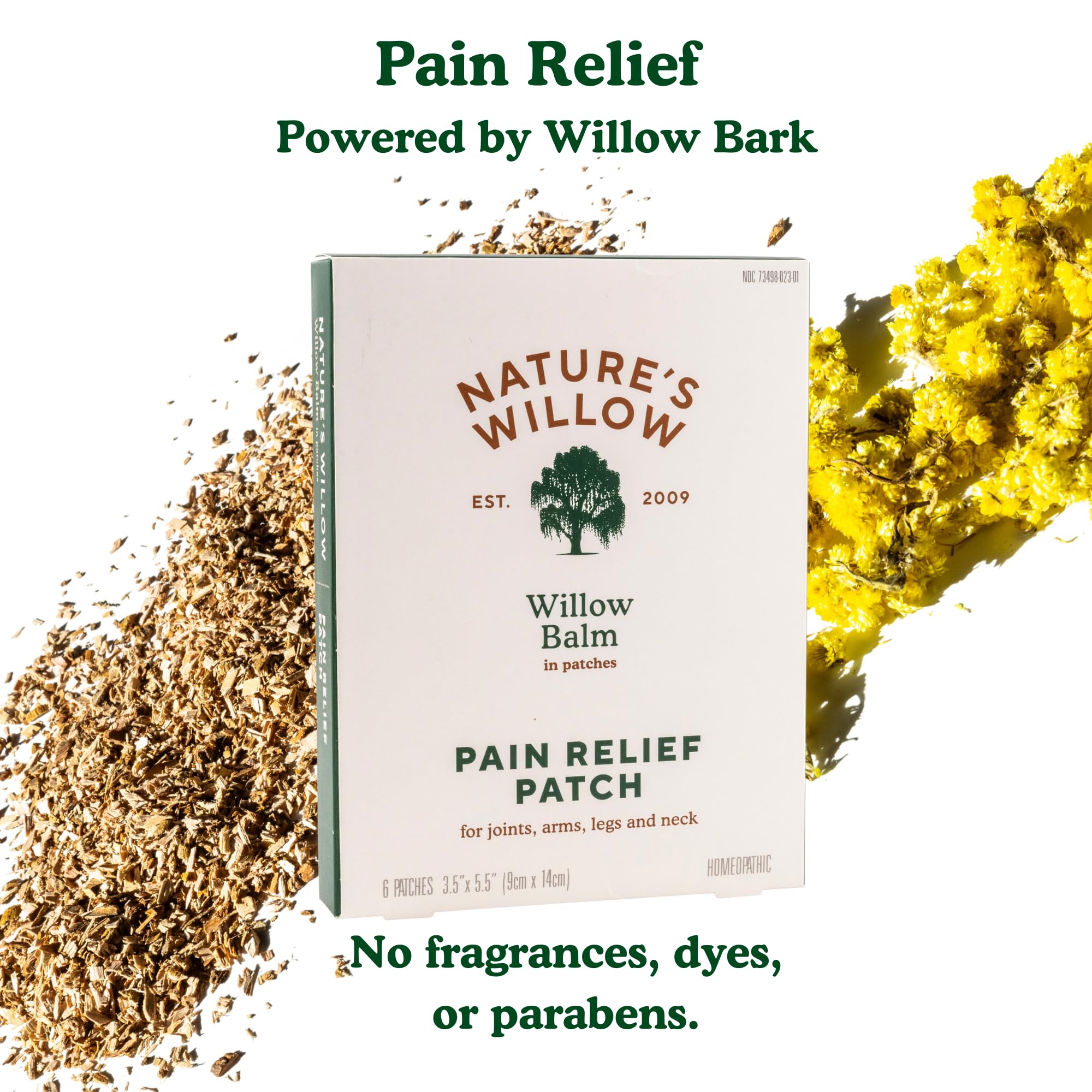Nature's Willow Natural Pain Relief Patches for Muscles & Joints | Fast-Acting with White Willow Bark | Free from Artificial Fragrances & Dyes | 6 Patches per Pack (3-Pack) Nature's Willow uk supplements