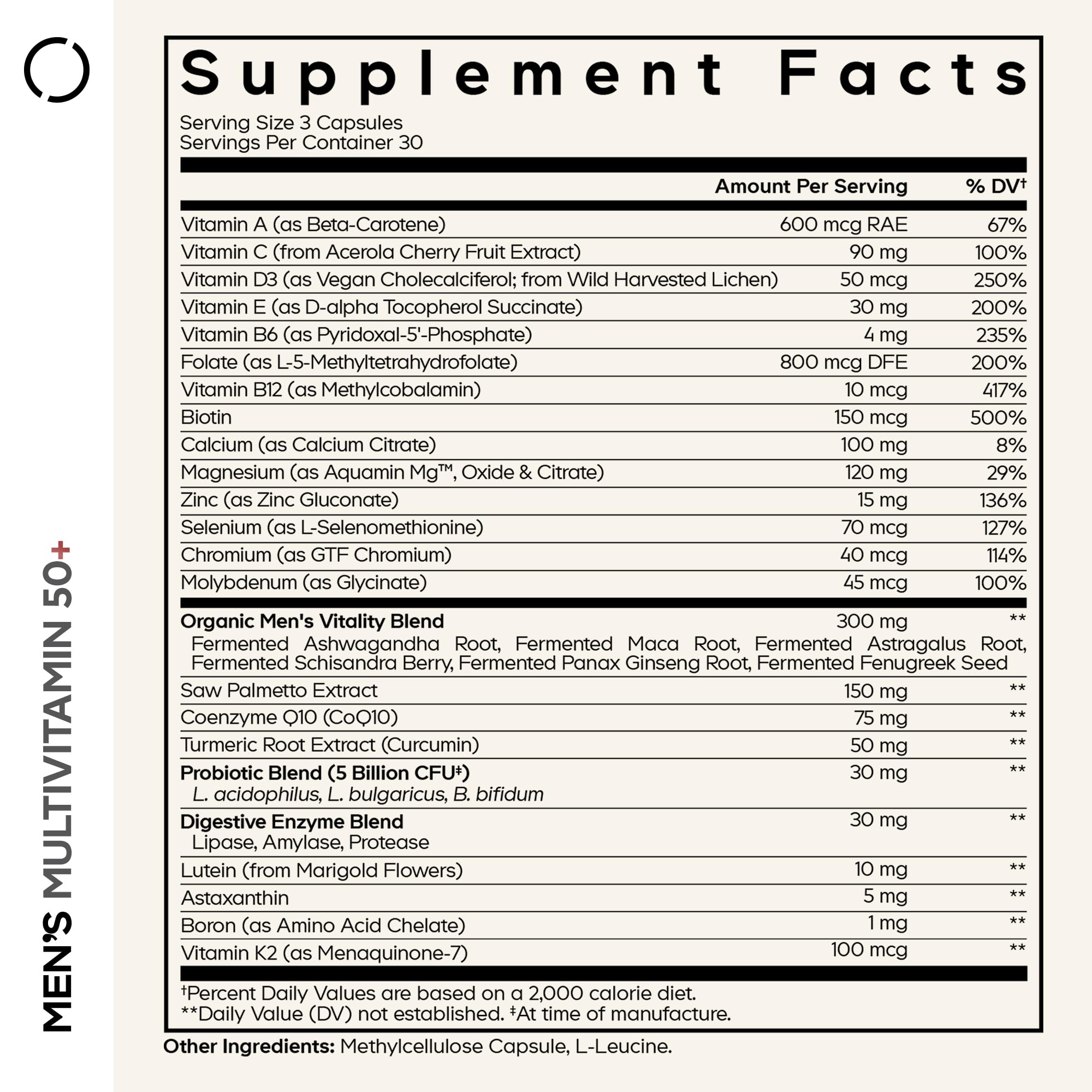 Codeage Men's Multivitamin 50+ Supplement - Essential Vitamins for Men Over 50 Years Old, Minerals, CoQ10, Turmeric, Saw Palmetto, Maca, Panax Ginseng, Probiotics & Botanicals - Non-GMO - 90 Capsules Codeage uk supplements