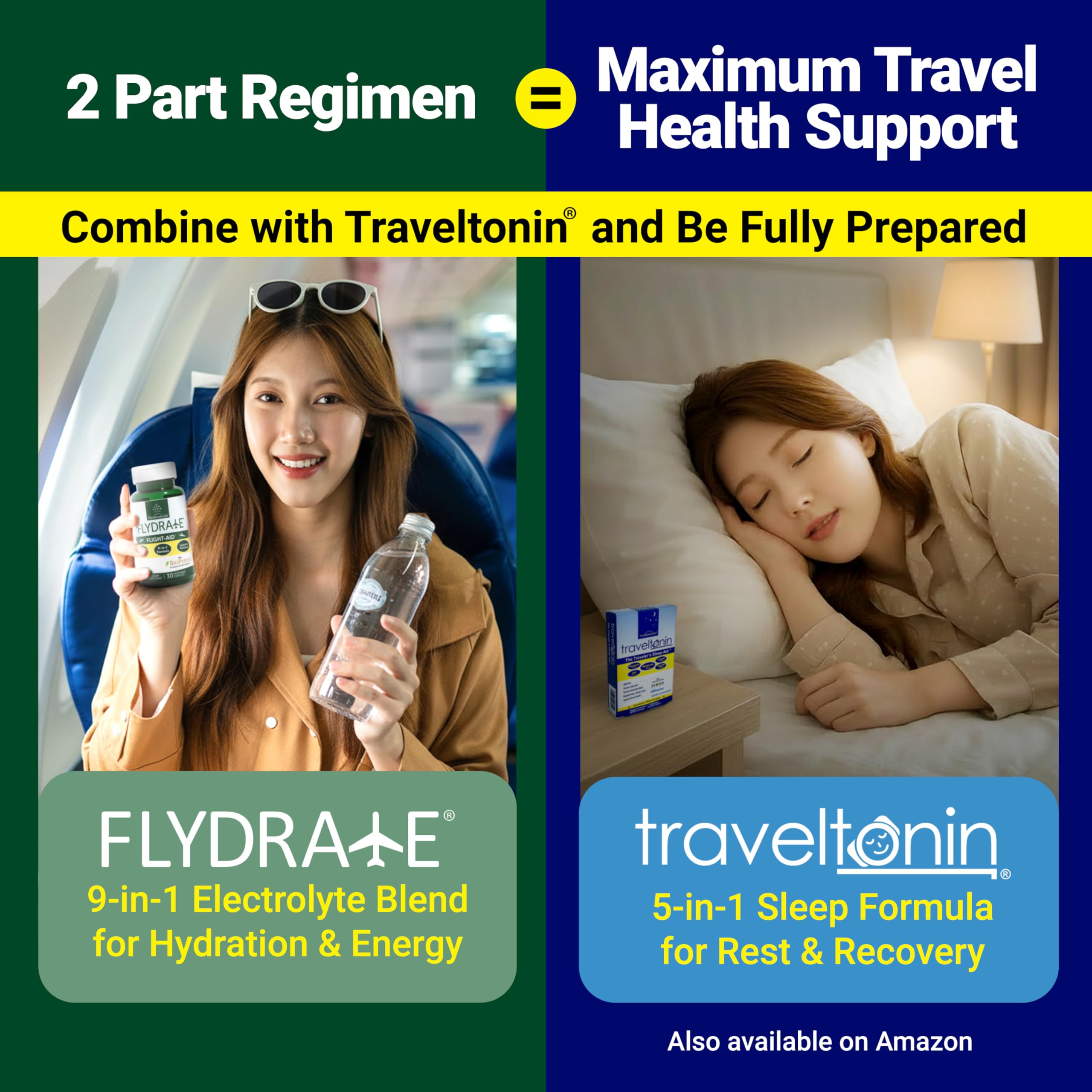 Flight-Aid | Replenishing Electrolyte Hydration Capsules Made for Travel, Jet Lag, Fatigue & Recovery | 9-in-1 Formula with Essential Electrolytes, Vitamins, Minerals & Bioperine® | 30 Capsules Flydrate uk supplements