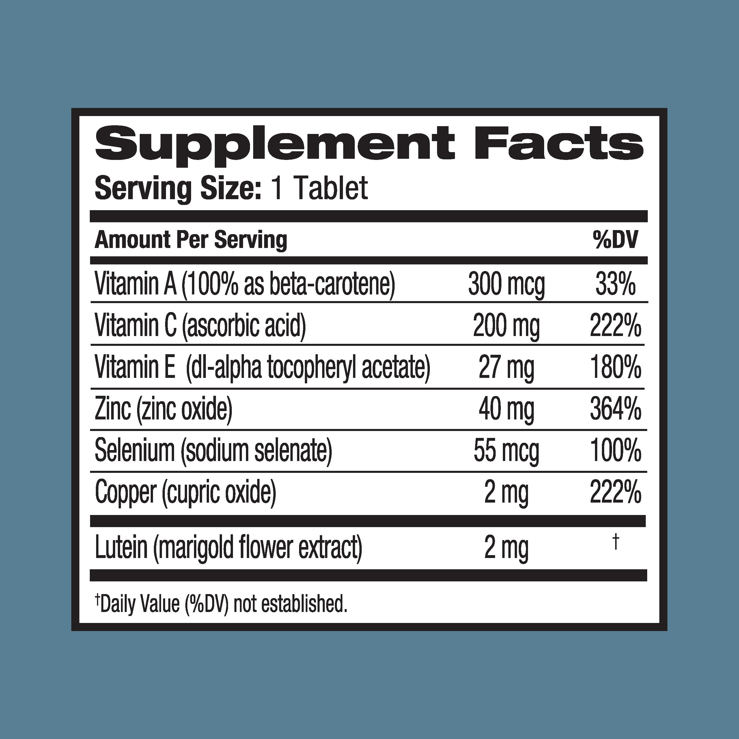 Ocuvite Eye Vitamin & Mineral Supplement, Lutein & Antioxidant Vitamins A, C, E, Zinc for Eye Health, Vitamins for Eyes, 120 Tablets (Pack of 2) Ocuvite uk supplements