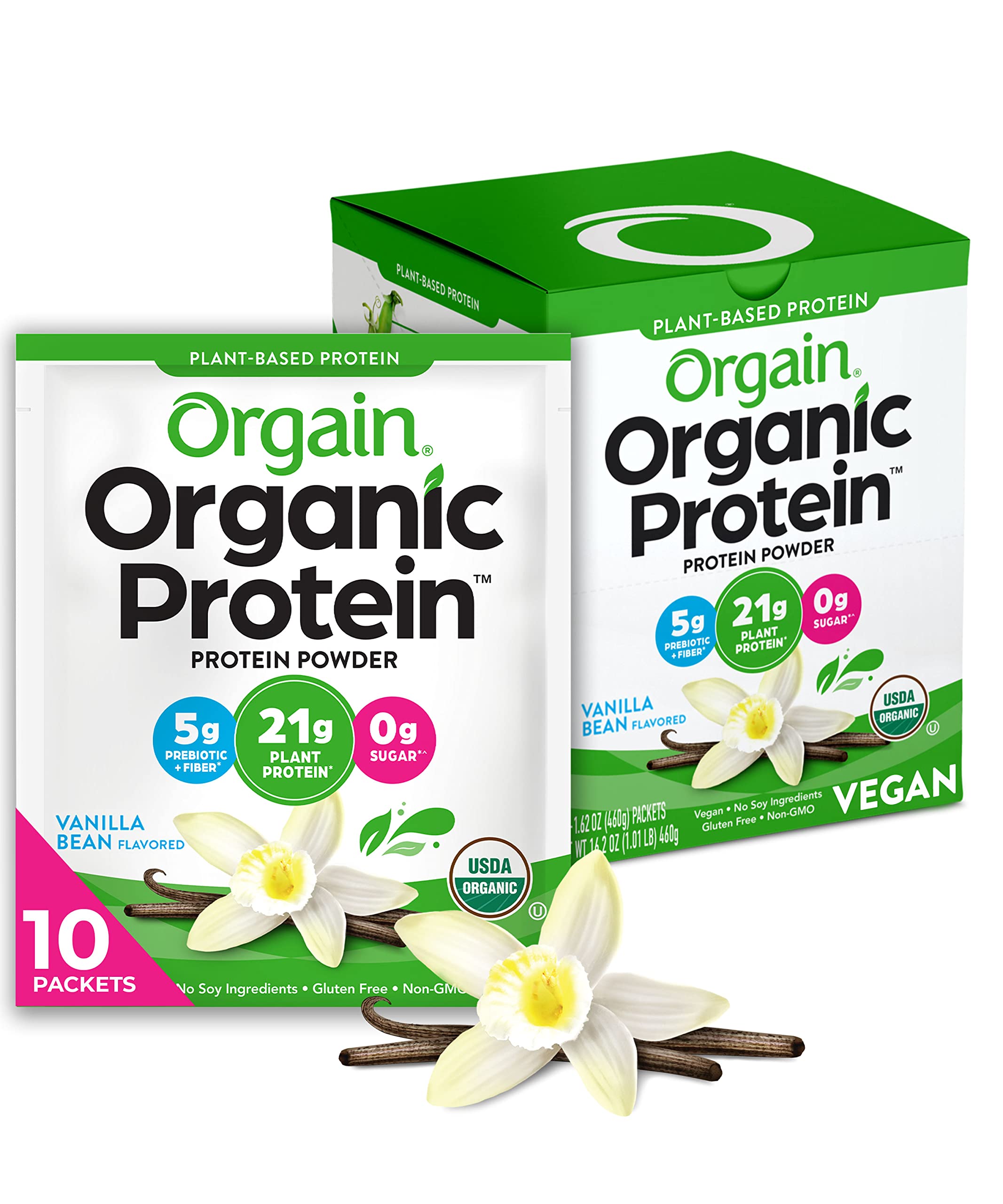 Orgain Organic Vegan Protein Powder, Vanilla Bean - 21g Plant Based Protein, Gluten Free Orgain uk supplements