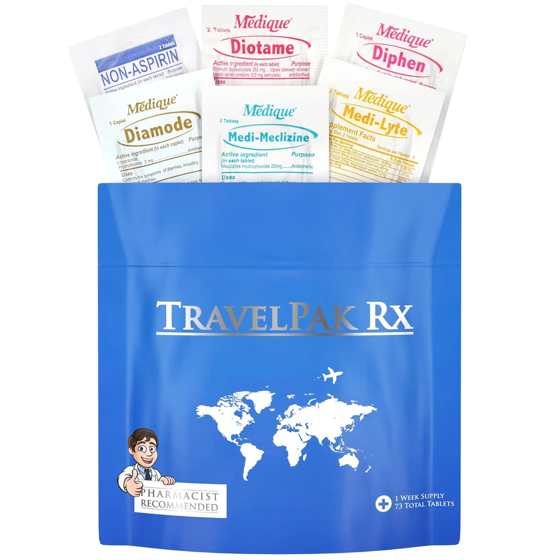 TravelPakRx Travel Essentials Medicine Kit - TSA-Approved Over-The-Counter Individual Medicine Packets, for Travel, Cruises, Camping, Created by Pharmacist TravelPakRx uk supplements