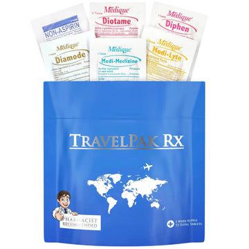 TravelPakRx Travel Essentials Medicine Kit - TSA-Approved Over-The-Counter Individual Medicine Packets, for Travel, Cruises, Camping, Created by Pharmacist TravelPakRx uk supplements