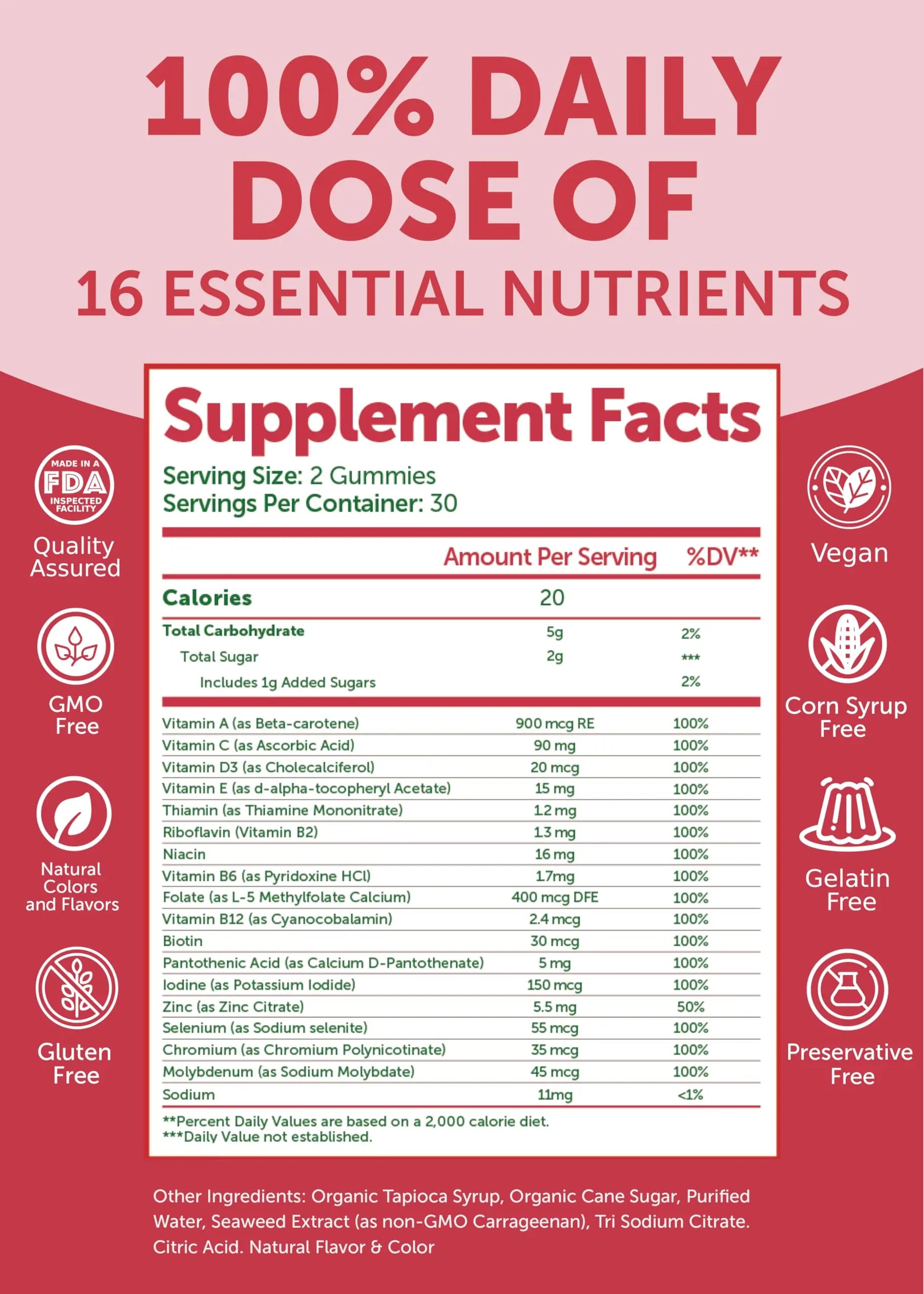 Lunakai USA Made Womens Multivitamin Gummies - Delicious Daily Dose with 16 Multi Vitamins for Women Lunakai uk supplements