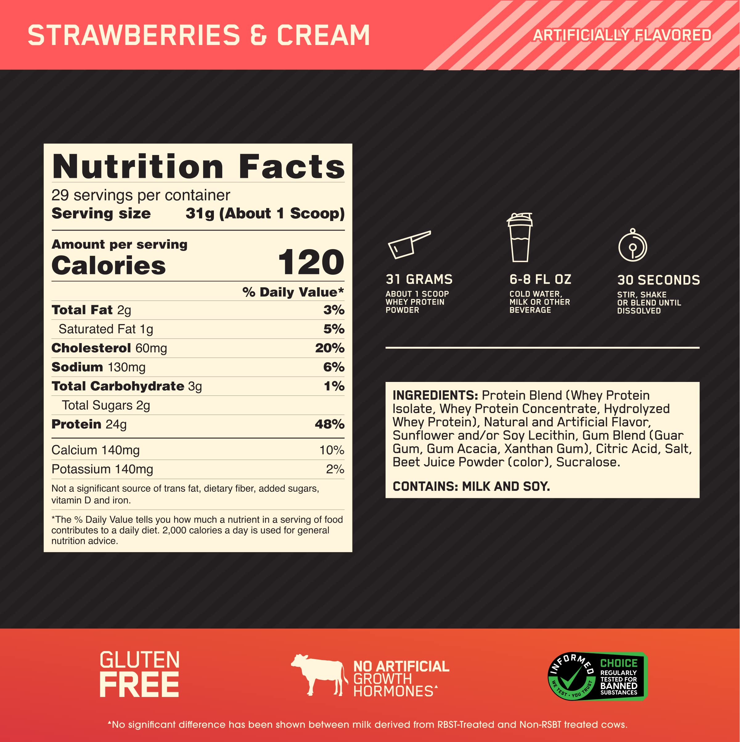 Optimum Nutrition Gold Standard 100% Whey Protein Powder, Strawberries & Cream Optimum Nutrition uk supplements