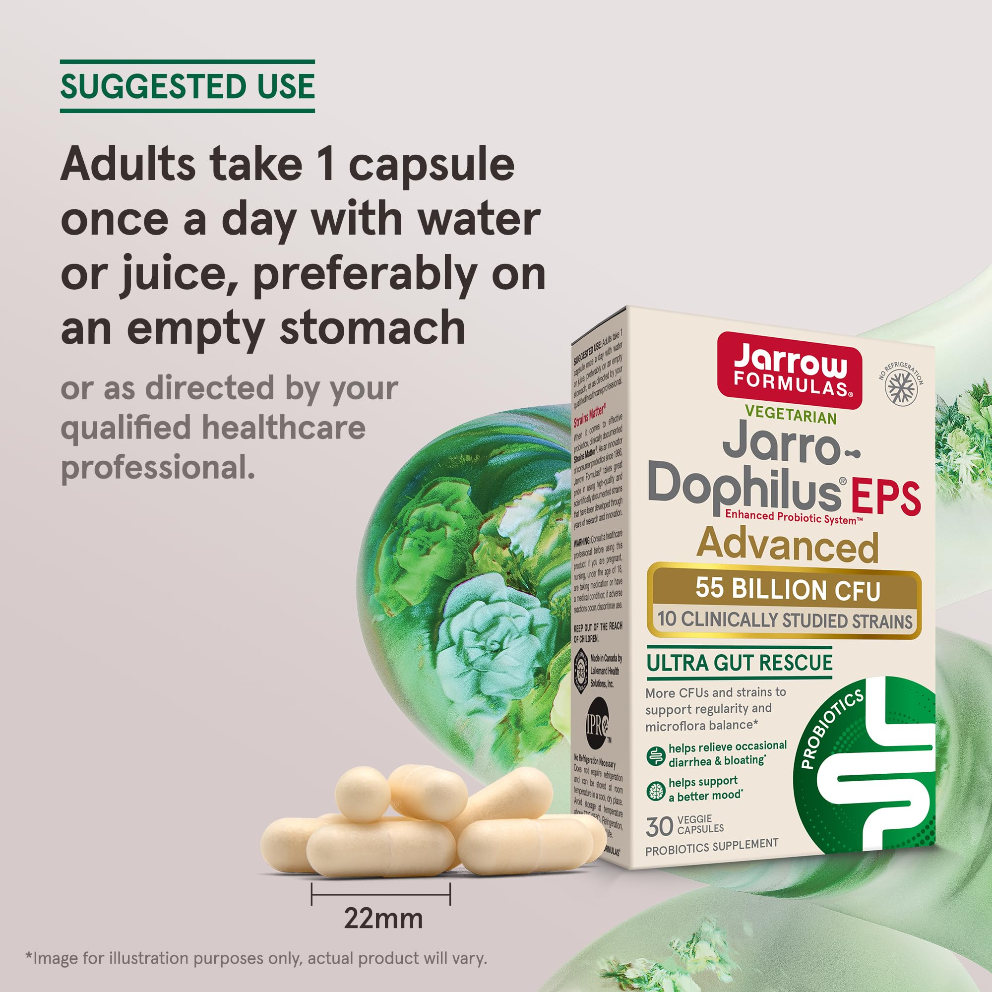Jarrow Formulas Jarro-Dophilus EPS Advanced, 55 Billion CFU Probiotics, Digestive Support for Adults, 30 Probiotic Supplement Veggie Capsules, Up to 30 Day Supply Jarrow Formulas uk supplements