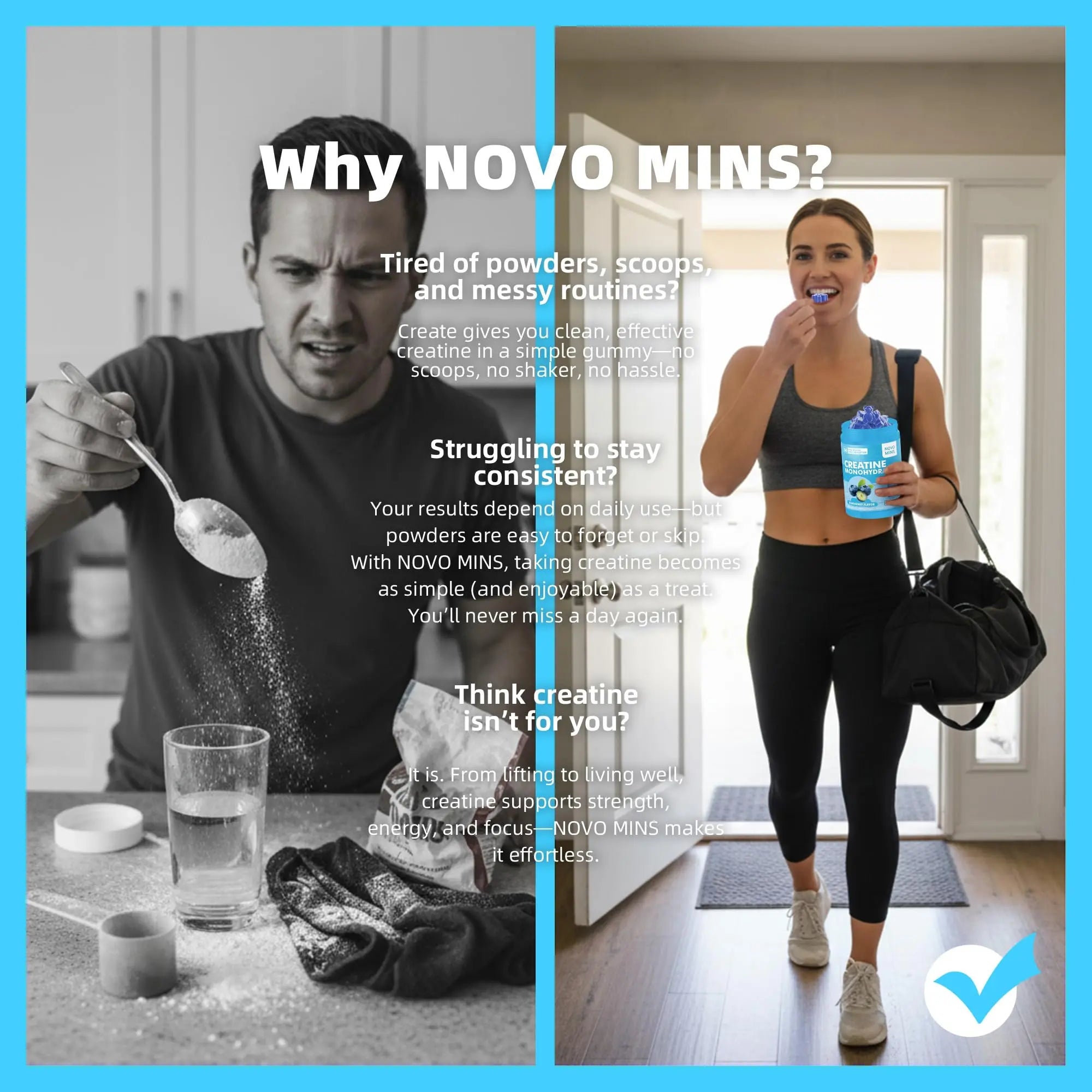 novomins Creatine Monohydrate Gummies 5000mg for Men & Women, Chewables Creatine Monohydrate for Muscle Strength, Muscle Builder, Energy Boost, Pre-Workout Supplement novomins uk supplements