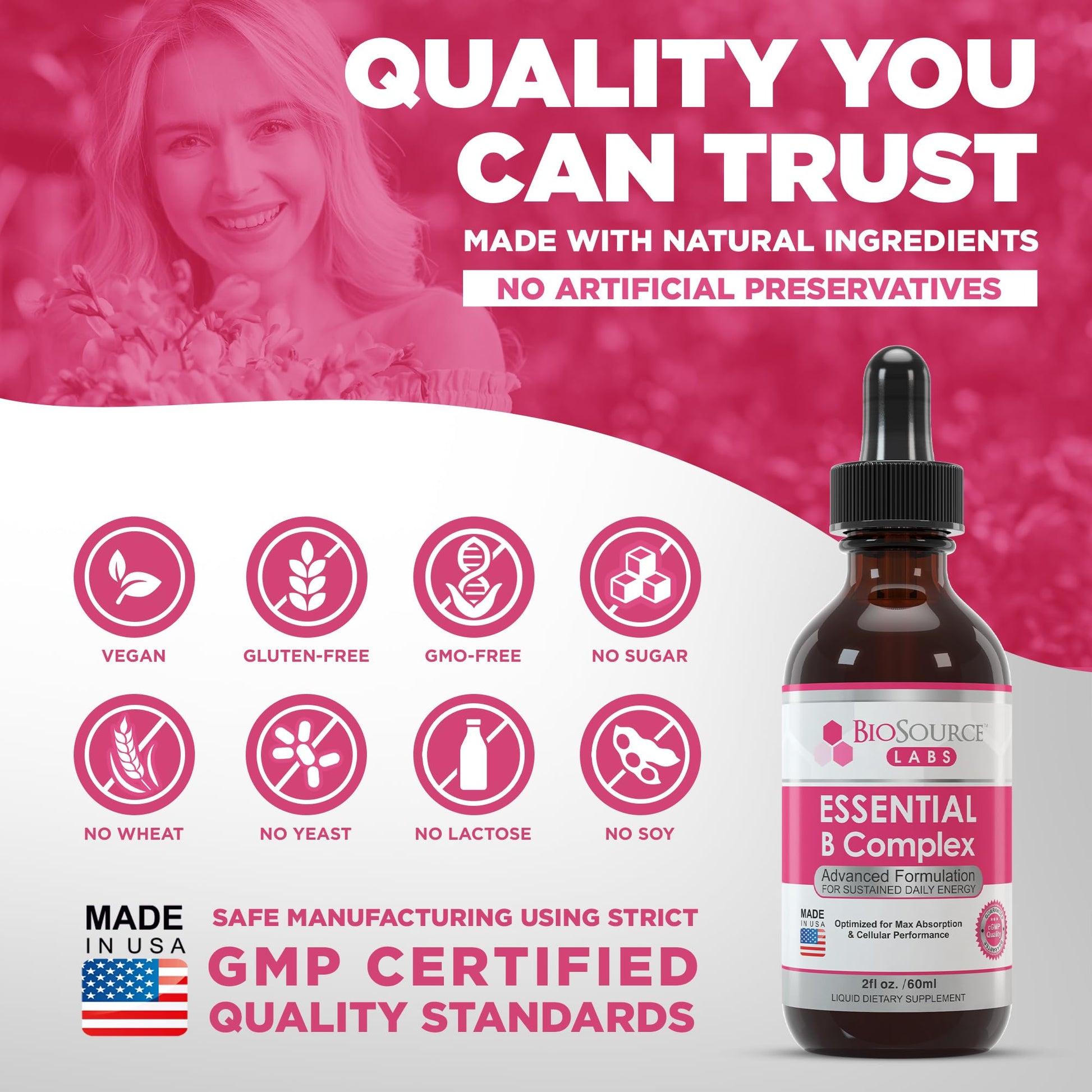 BioSource Labs Essential B Complex - Daily Vegan Vitamin B-Complex Sublingual Liquid BioSource Labs uk supplements