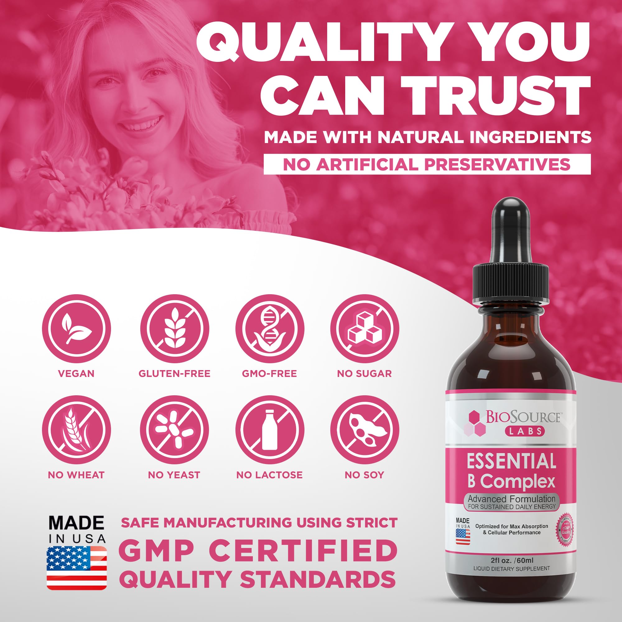 BioSource Labs Essential B Complex - Daily Vegan Vitamin B-Complex Sublingual Liquid BioSource Labs uk supplements