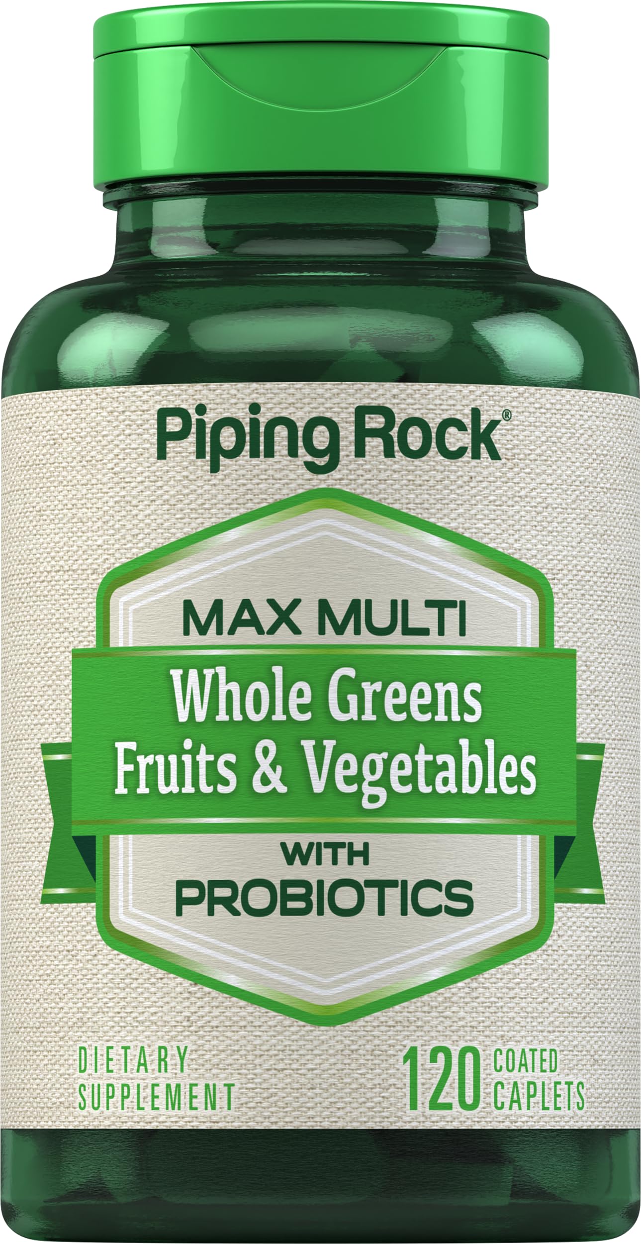 Piping Rock Fruits and Veggies Supplement | 120 Caplets | Fruit and Vegetable Blend with Probiotics | Max Multi Vitamin | Non-GMO, Gluten Free Piping Rock uk supplements