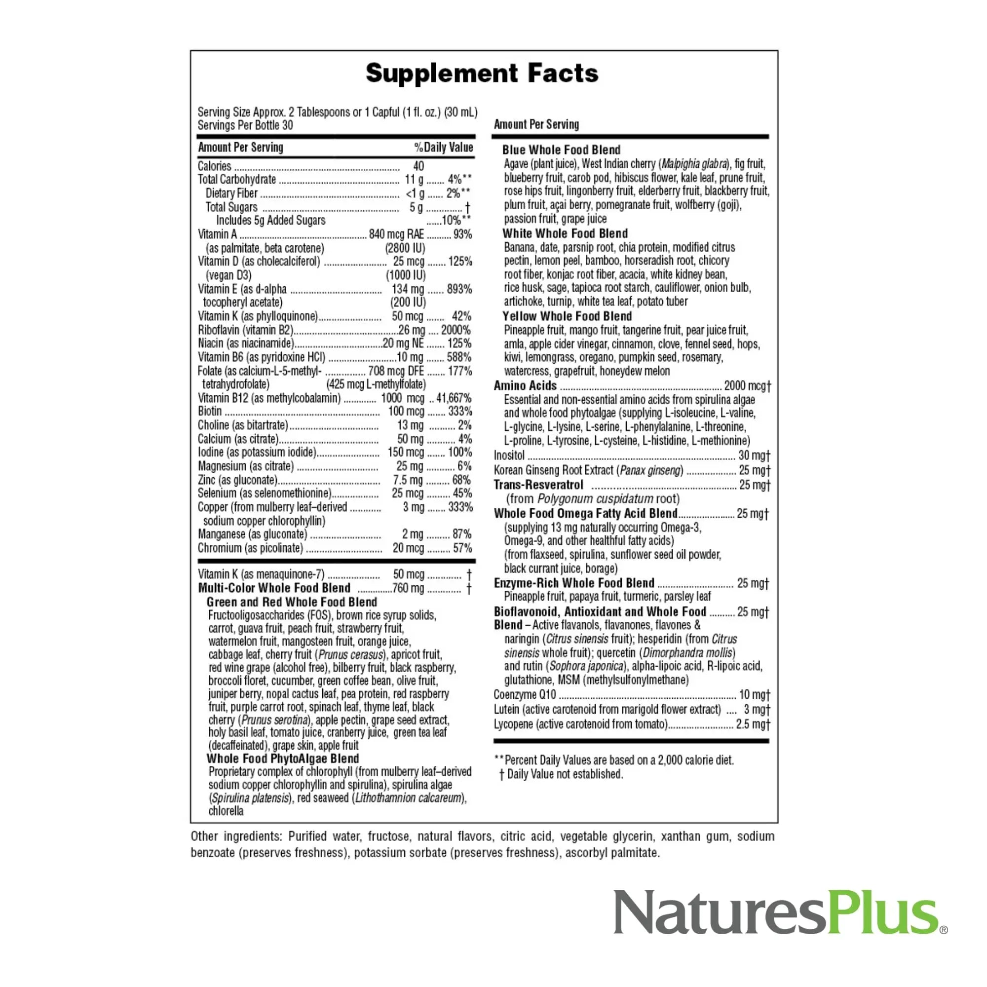 NaturesPlus Source of Life Gold Multivitamin Liquid 30 oz Supports Energy Production, Healthy Immune System & Well-Being Includes Vitamins D3, B12, K2 NaturesPlus uk supplements