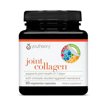 Youtheory Joint Collagen - Vegetarian Collagen Supplement with NEM Eggshell Membrane & Boswellia Extract - Dairy, Soy & Gluten Free - 60 Vegetarian Capsules Youtheory uk supplements
